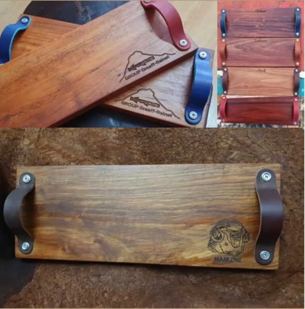 Kiaat Board with Leather Handles | Outdoor Innovation