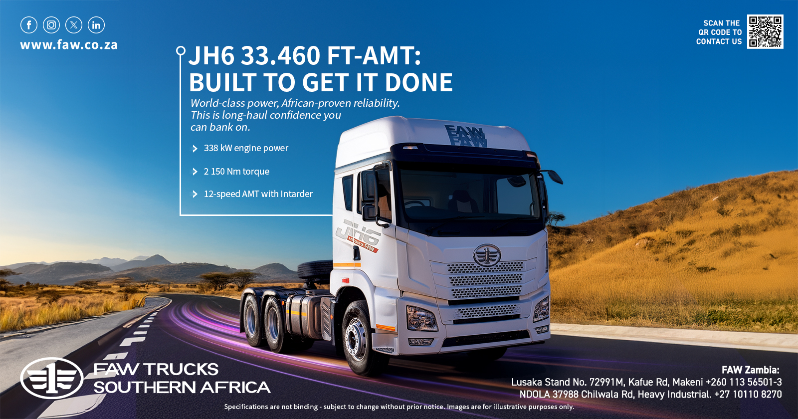 JH6 33.460 FT-AMT | Built to get it done | FAW Trucks Southern Africa