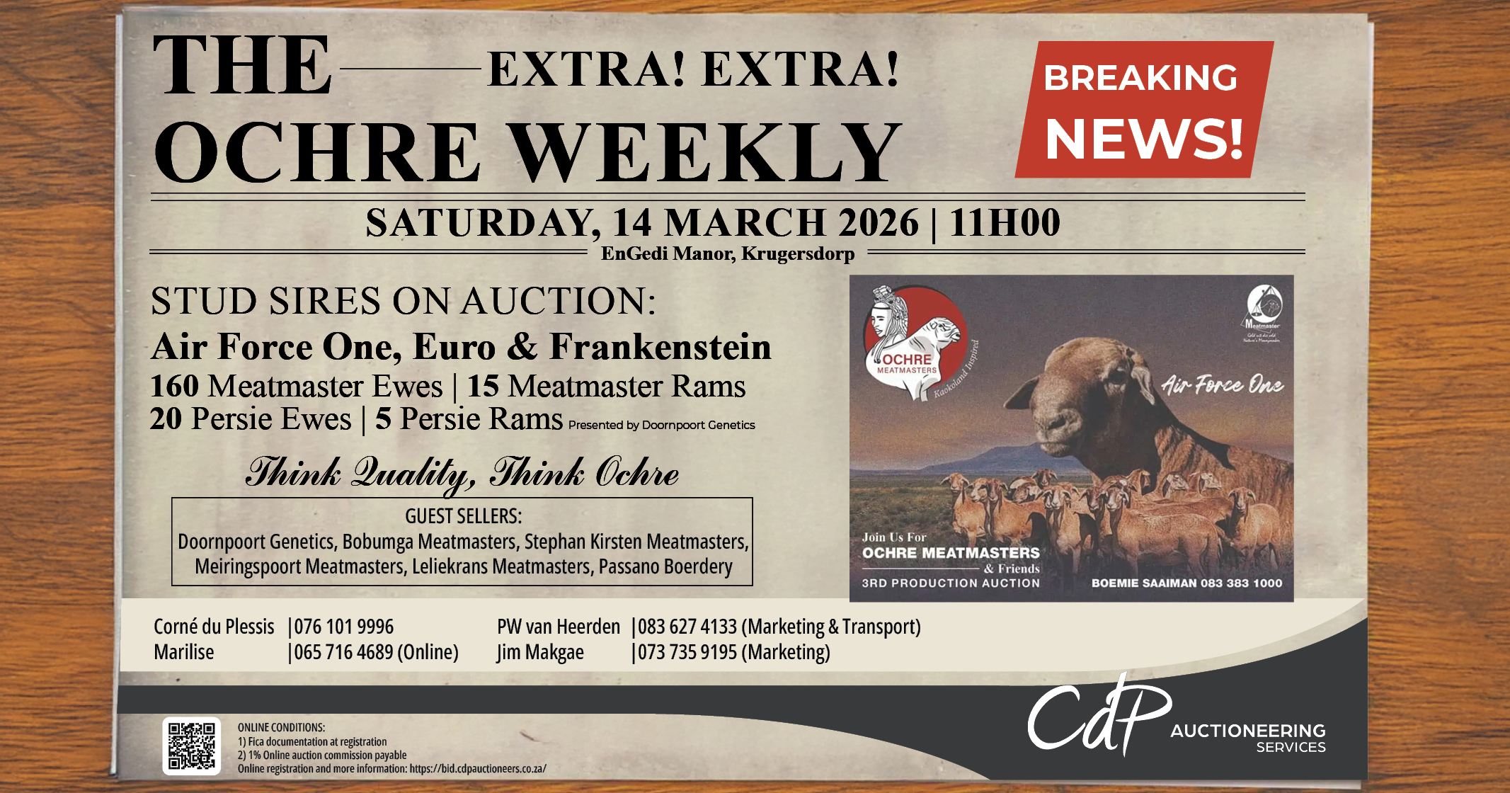 Ochre Meatmasters & Friends 3rd Production auction | 14 March 2026 | EnGedi Manor, Krugersdorp