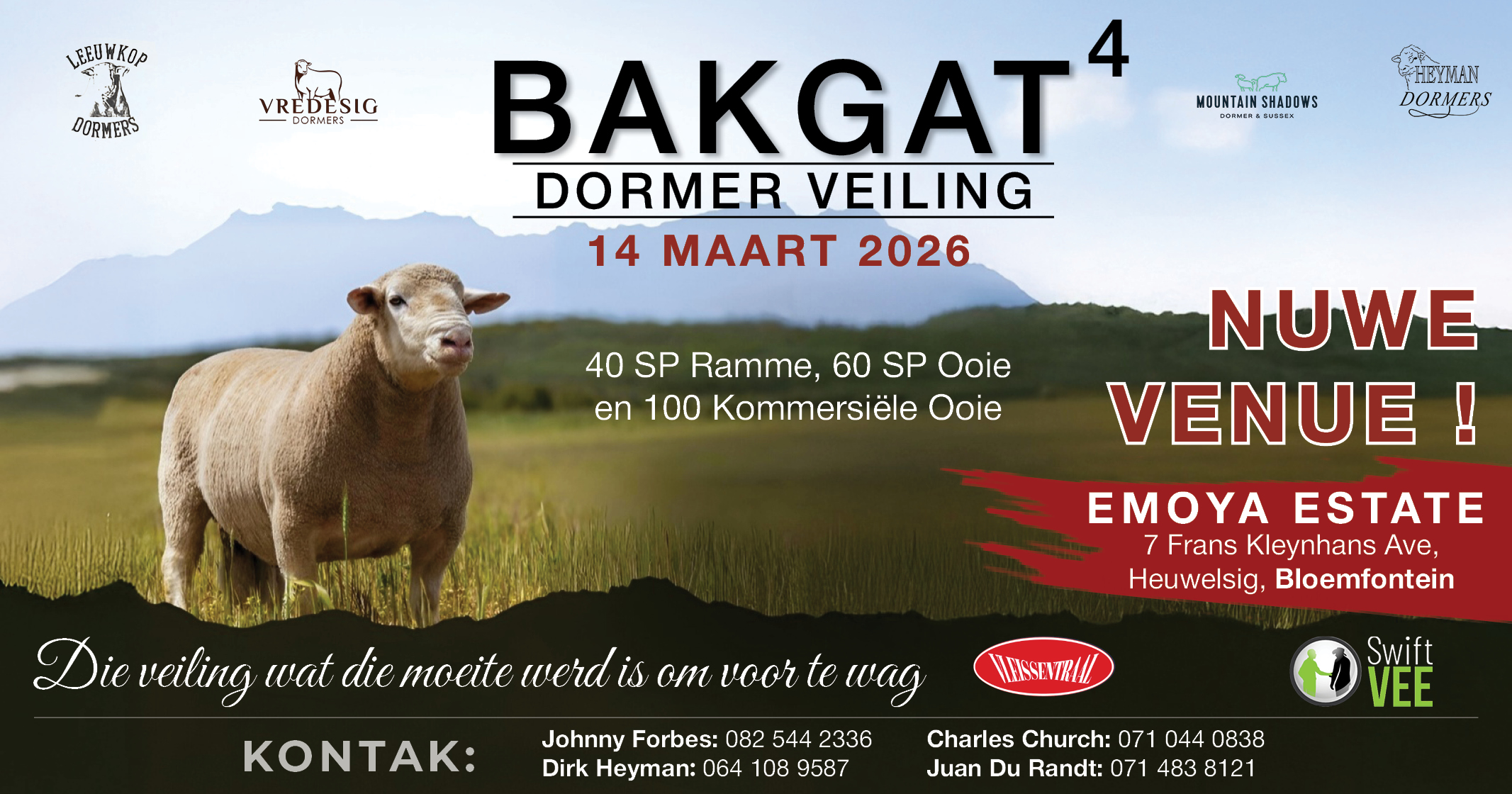 Bakgat Dormer Veiling | 14 Maart 2026 | Heuwelsig, Bloemfontein