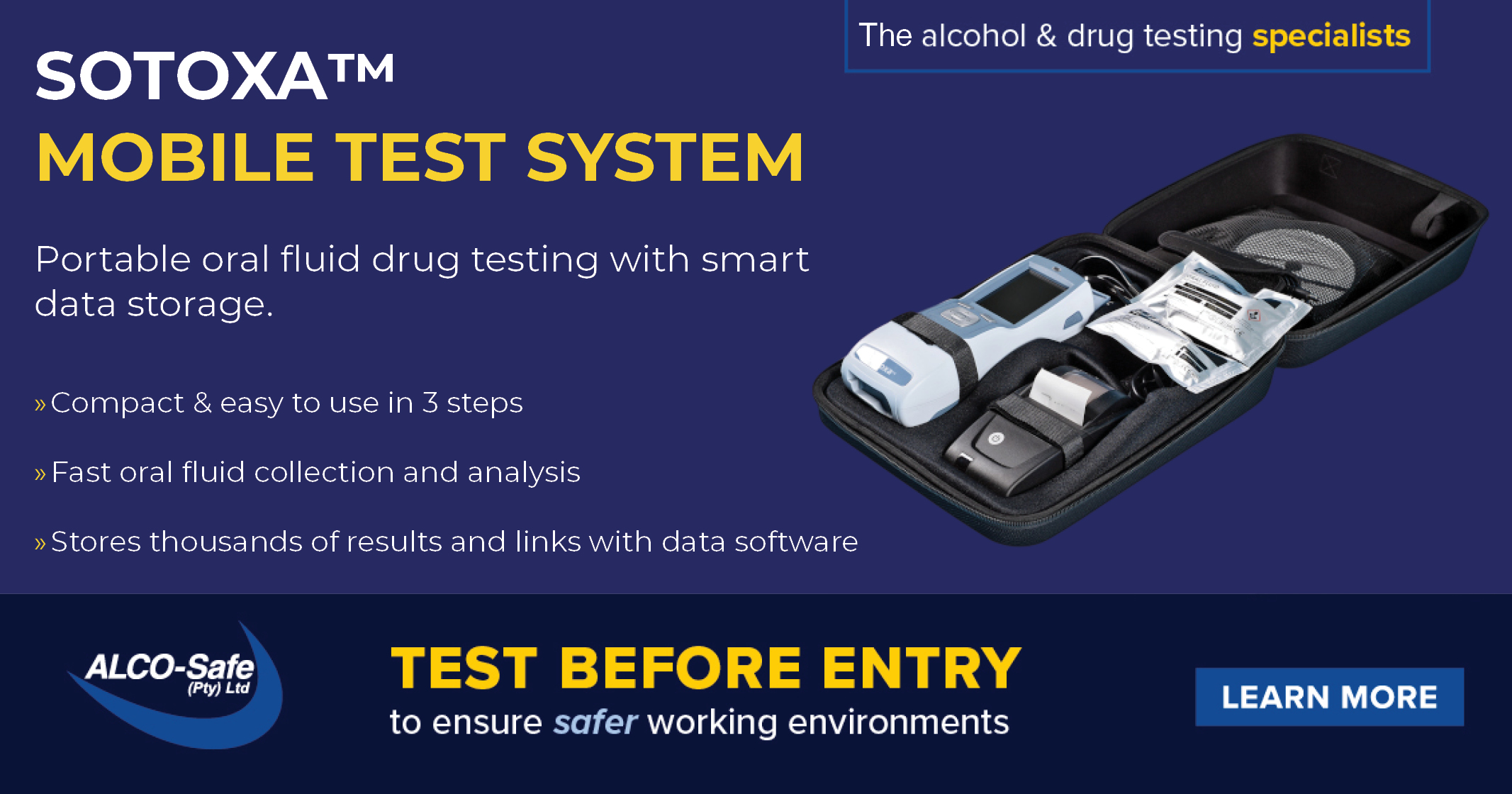  SOTOXA™ Mobile Test System |  ALCO-Safe (Pty) Ltd
