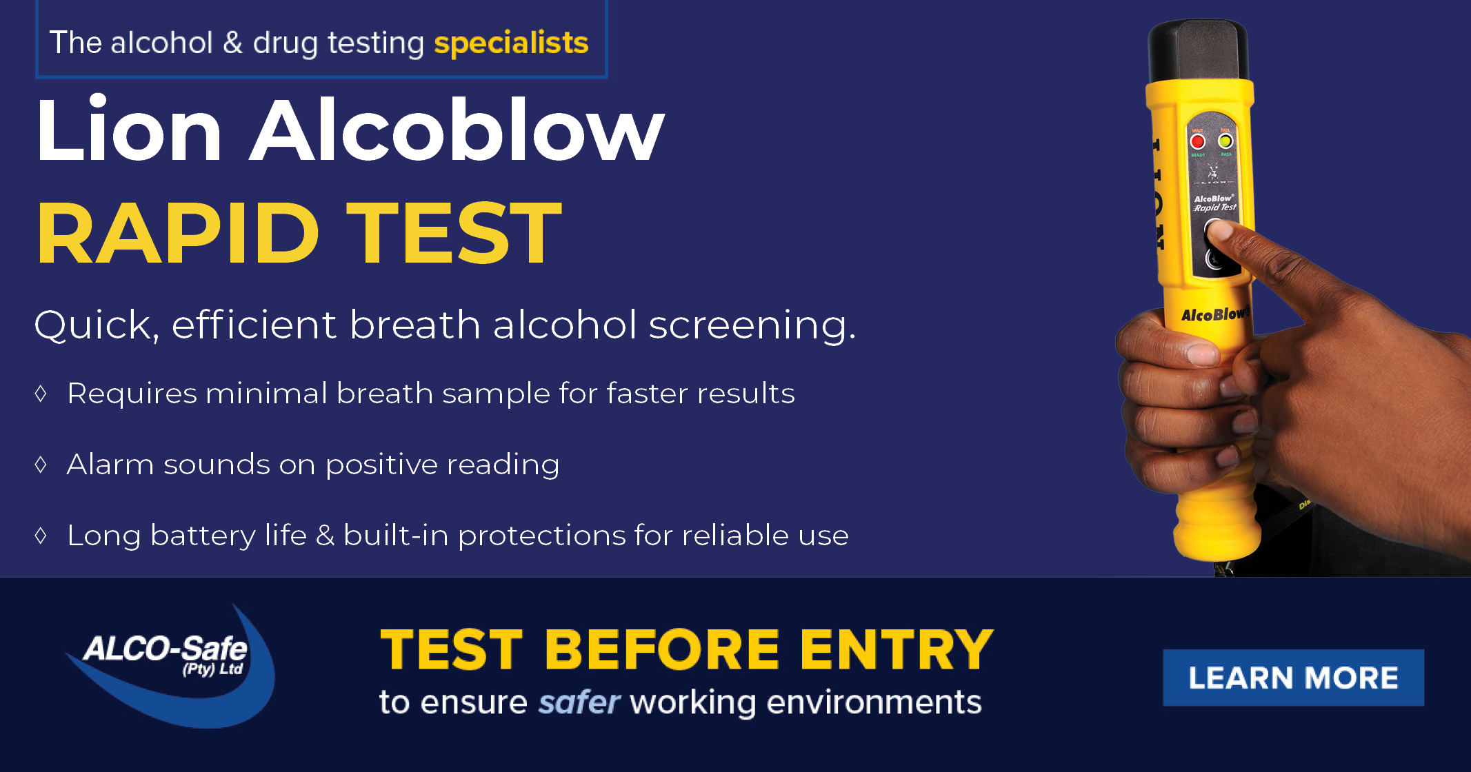 Lion Alcoblow Rapid Test |  ALCO-Safe (Pty) Ltd