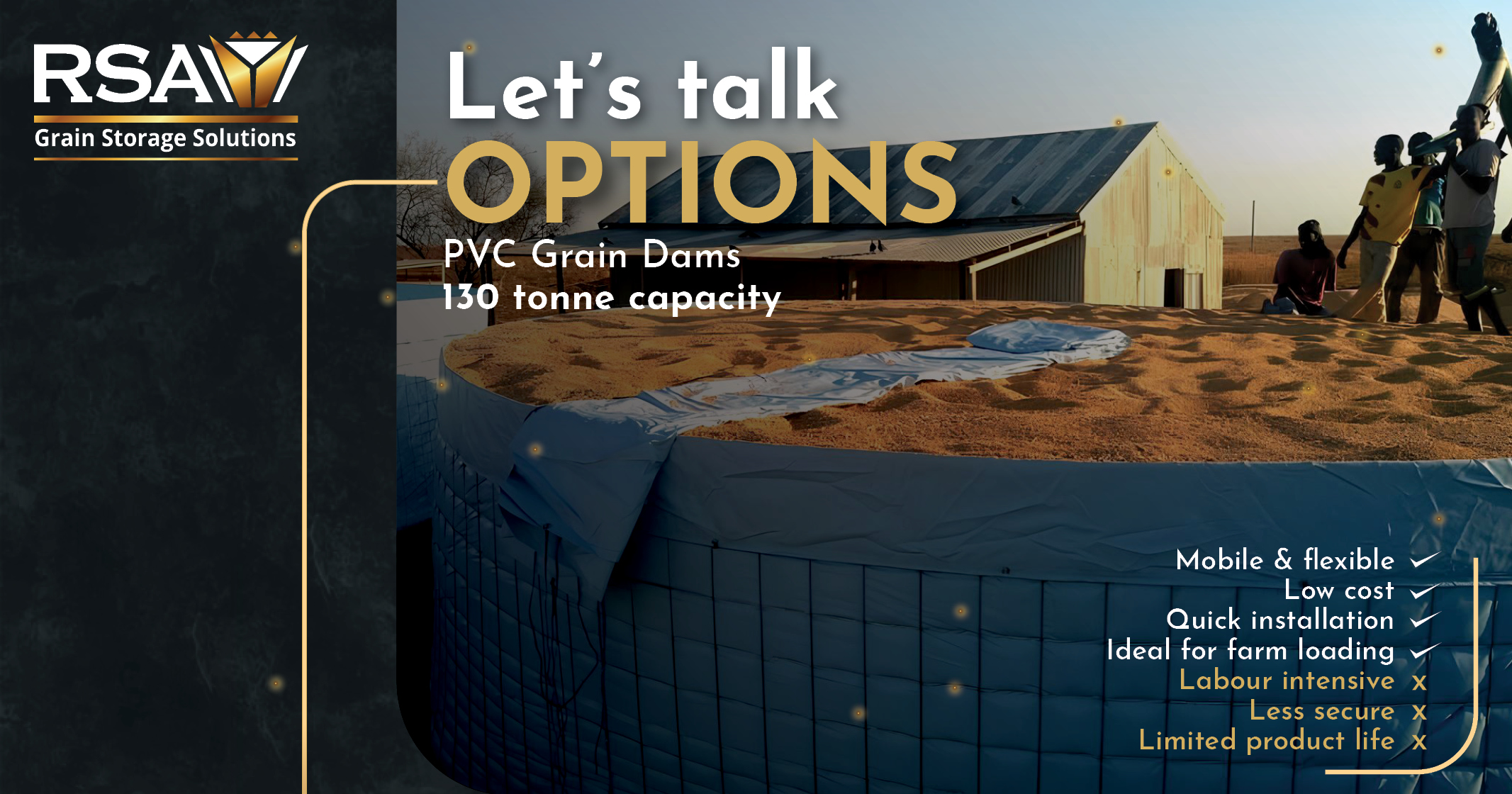 PVC grain dams – Flexible harvest storage options | RSA Grain Storage Solutions