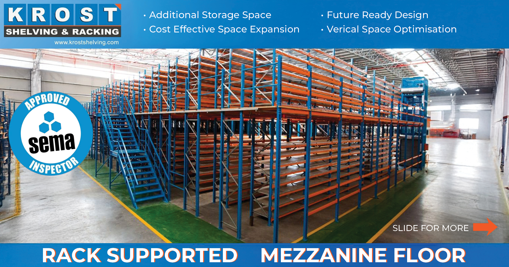 Mezzanine flooring systems | Rack supported mezzanine floor | Krost Shelving & Racking
