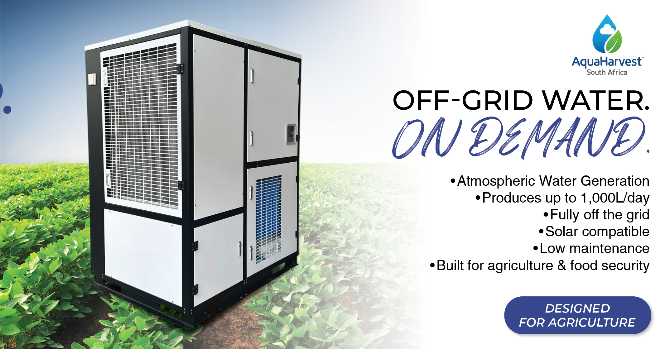 Atmospheric Water Generation | OFF-GRID WATER. ON DEMAND  | AquaHarvest™