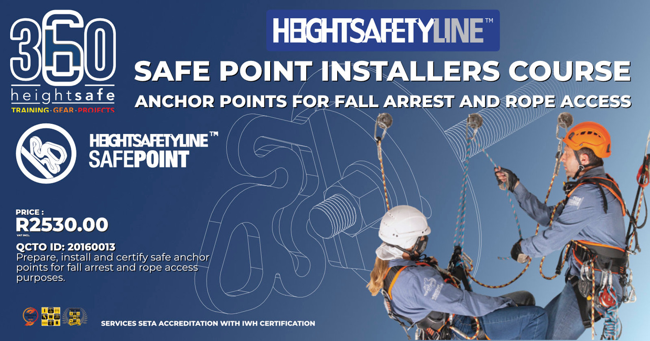 Heightsafetyline safe point installer course | Certified anchor point installation training | Height Safe 360
