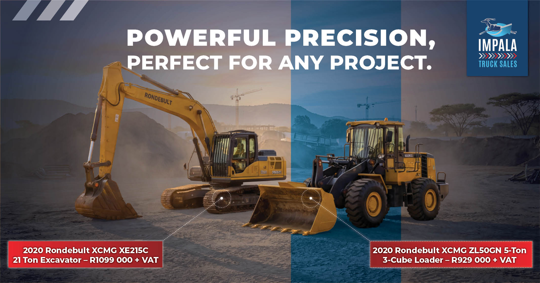 2020 Rondebult XCMG 5 ton loader | 2020 Rondebult XCMG 21 ton excavator | Impala Truck Sales