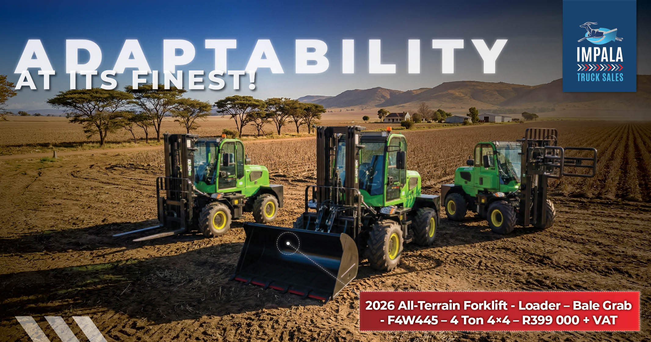 2026 FAW all terrain forklift & loader F4W445 – 4 Ton 4×4 | Impala Truck Sales 
