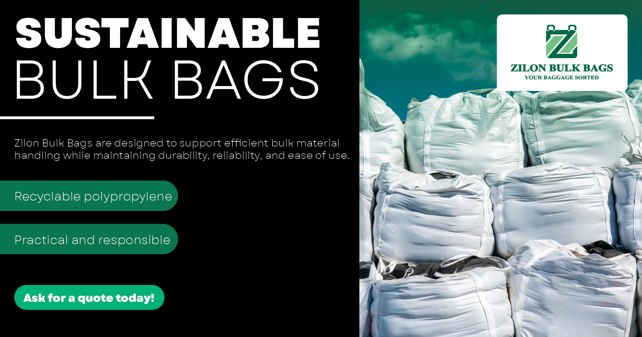 Sustainable bulk bags: Practical, responsible, reliable | Zilon Bulk Bags
