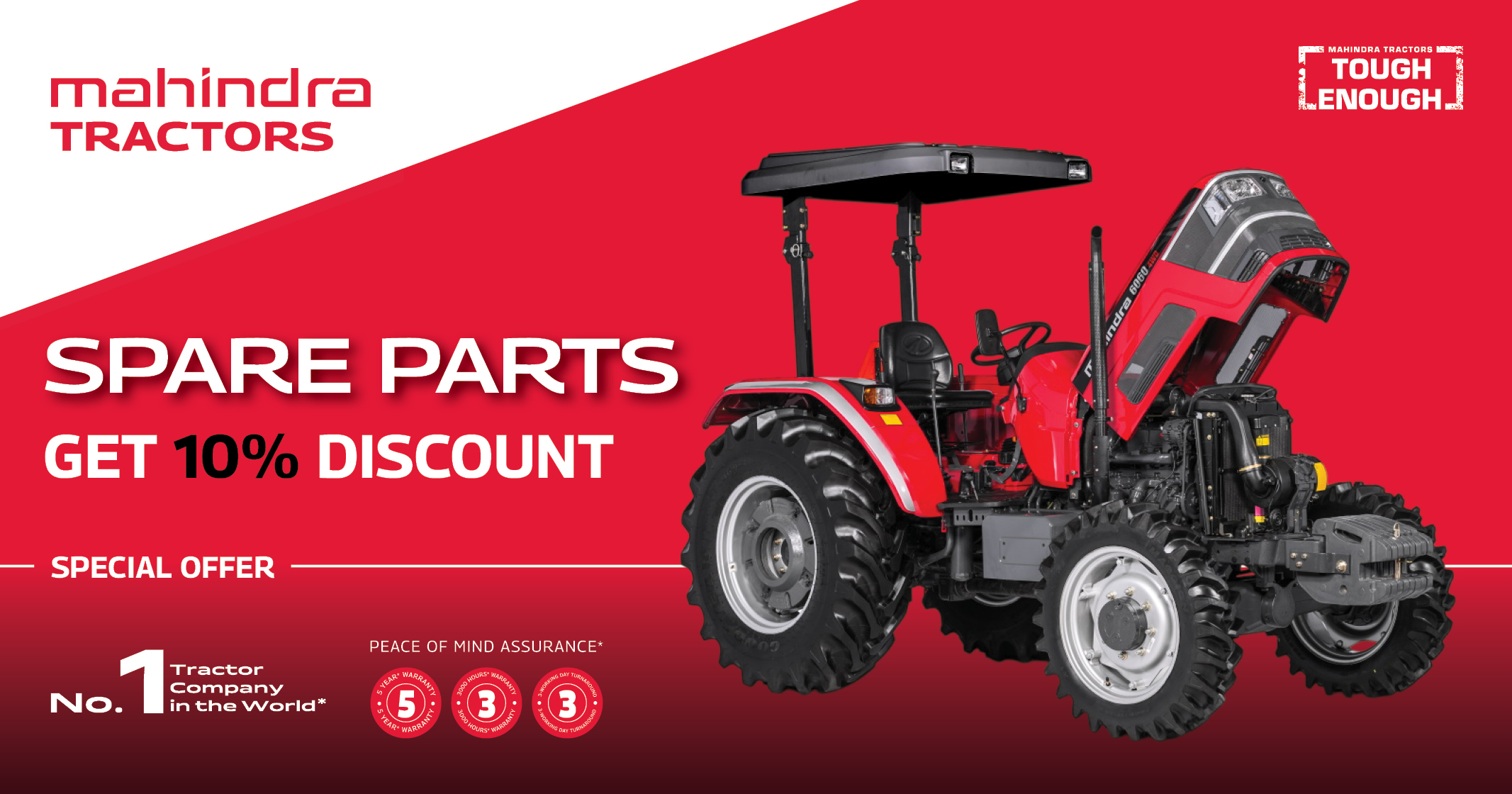 Spare parts get 10% discount | Special offer with Mahindra Tractors