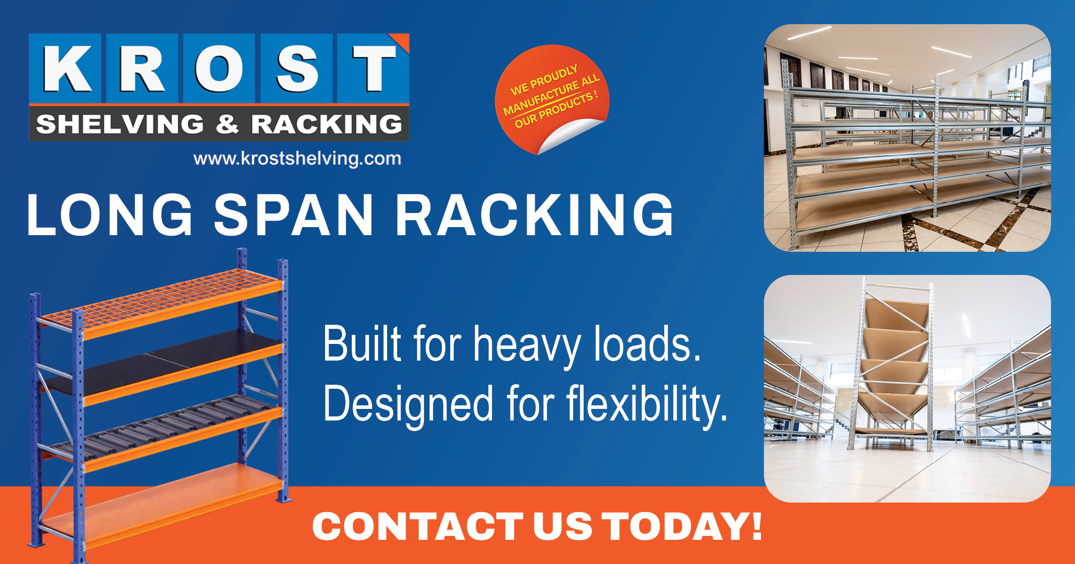 Long span racking: The heavy-duty storage standard | Krost Shelving & Racking