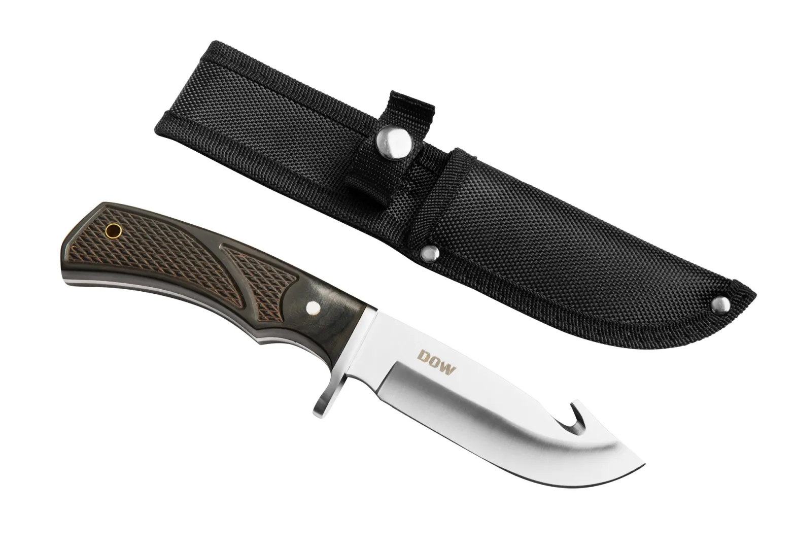 DOW. 9.25 Inch Fixed Blade, 3 Crs Blade, Brown Pakkawood (K9280) | Outdoor Innovation