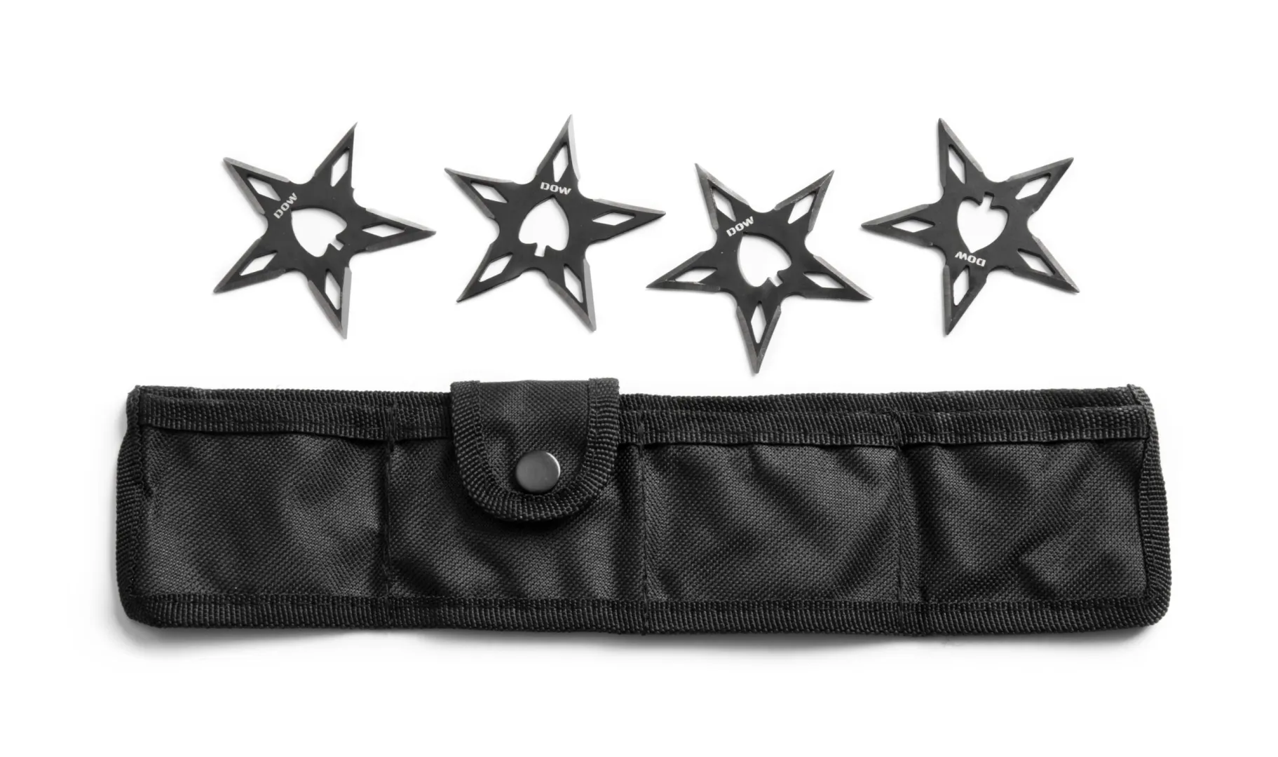DOW. Black 4 pc Throwing Stars in Pouch (K2294) | Outdoor Innovation