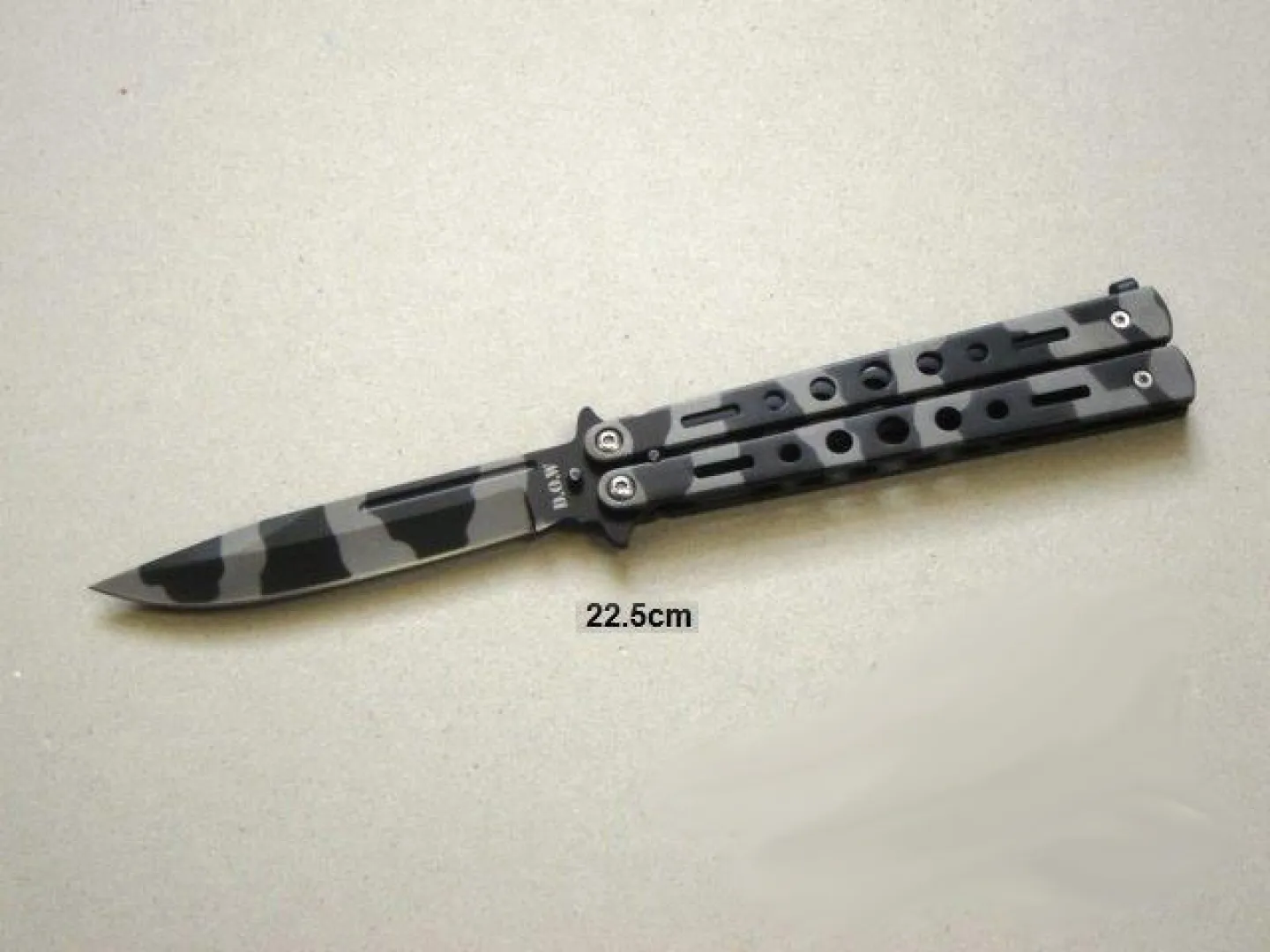 DOW. Black and White 3cr13 Butterfly Knife 22.5cm (K2011) | Outdoor Innovation