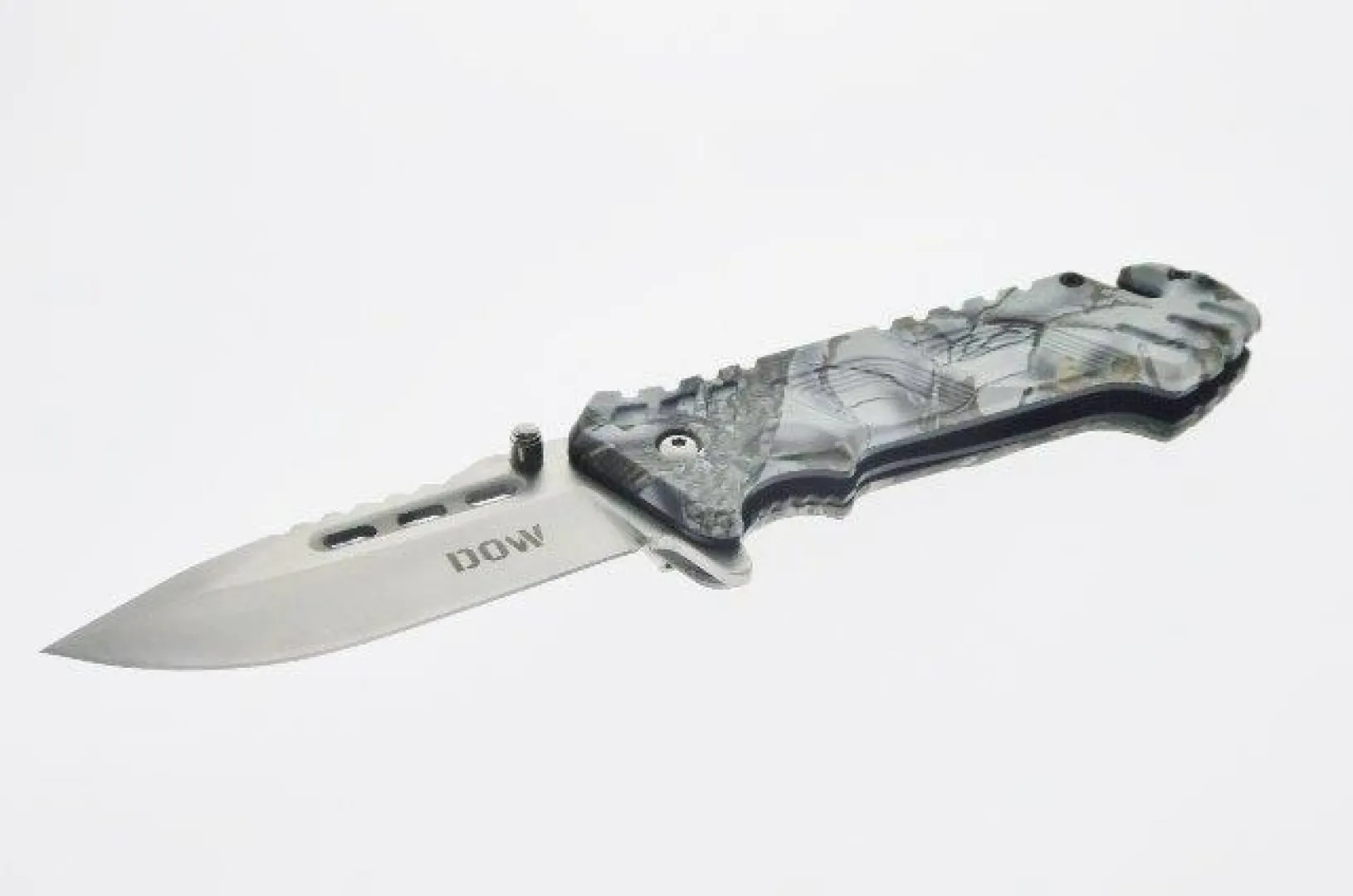 DOW. Camo Handle, Silver Satin Blade,non-Serrated, Folding Knife (K2068A) | Outdoor Innovation
