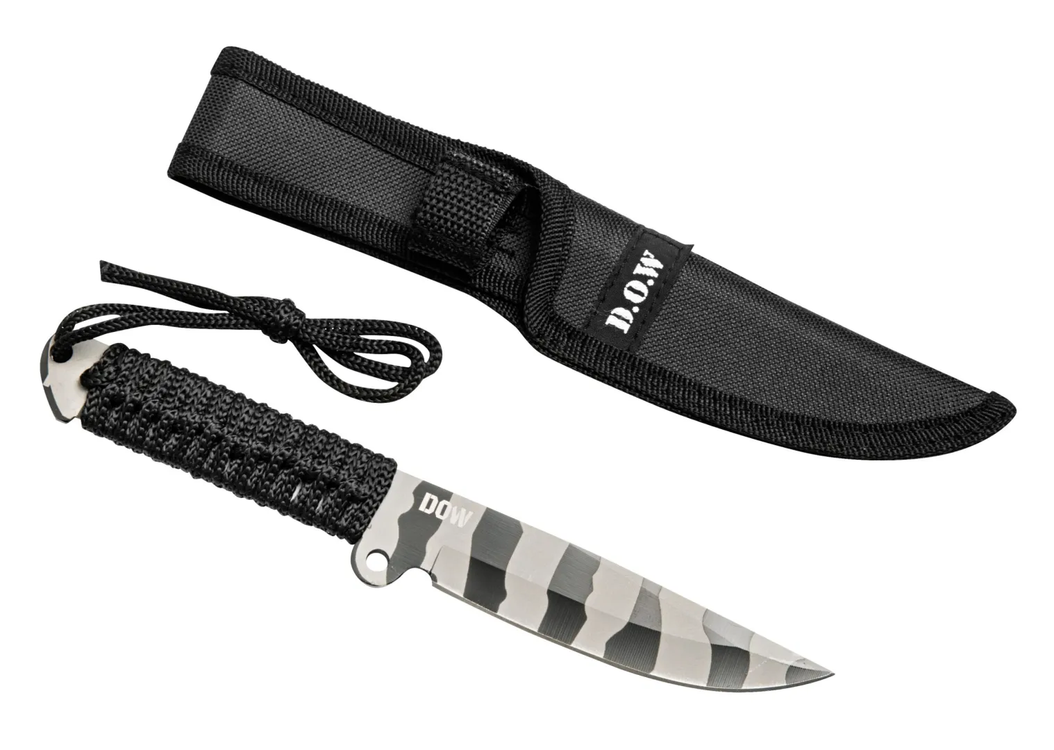 DOW. Dagger, Black &amp; white Camo Blade with Nylon Pouch (K2983A) | Outdoor Innovation