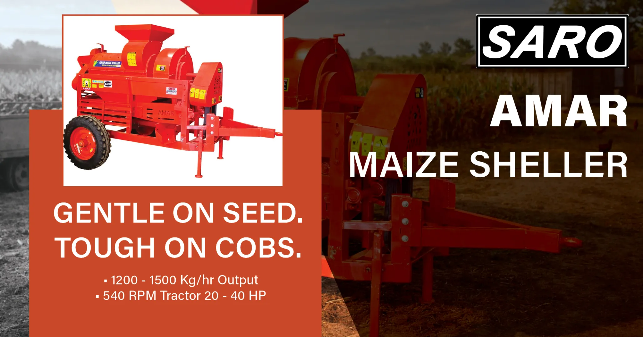 SARO AMAR Maize Sheller: Gentle on Seed, Tough on Cobs | Saro Agro