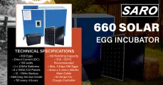 660 Solar Egg Incubator 150W 660 Egg Capacity | Saro Agro