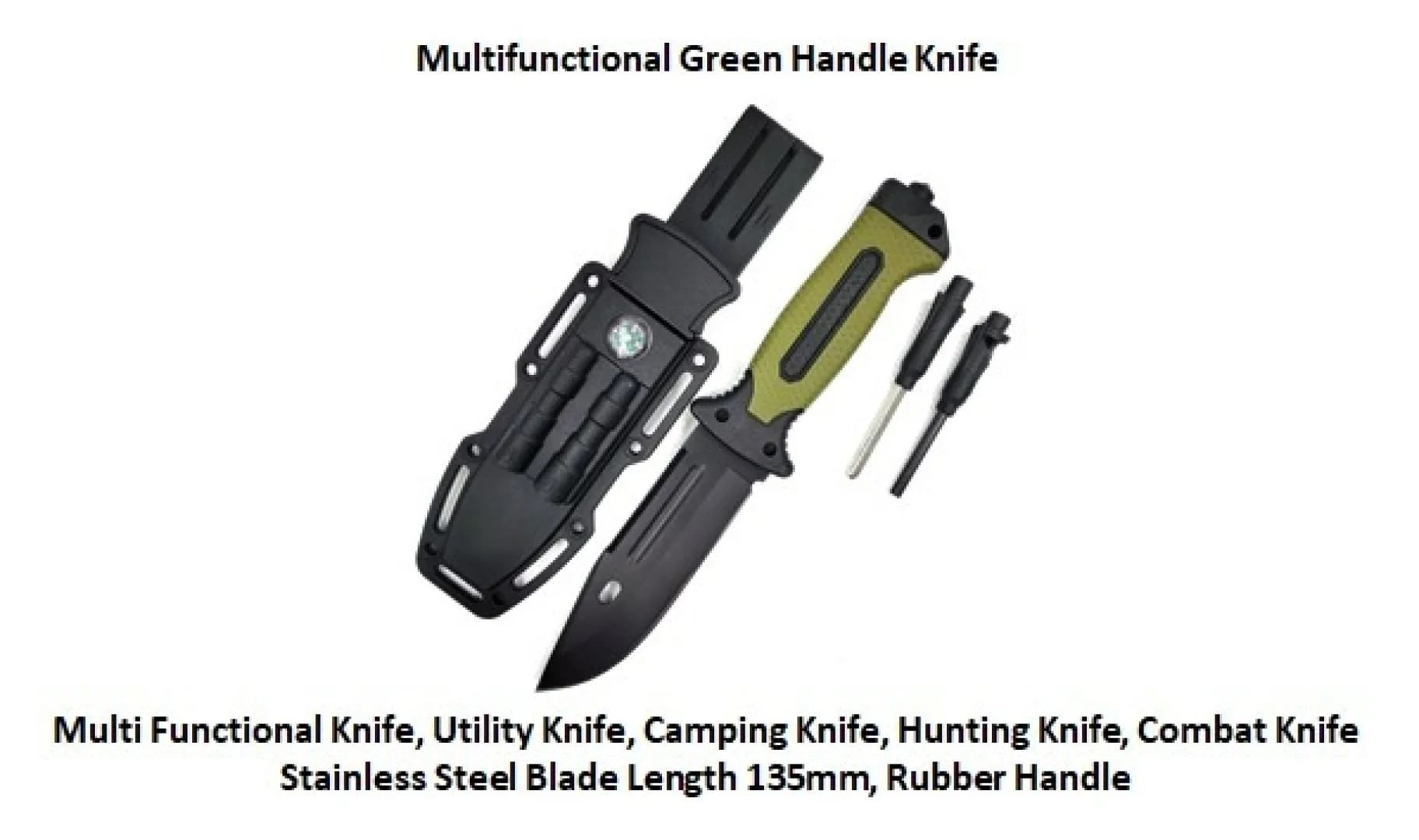 Multifunctional Green Handle Knife | Outdoor Innovation