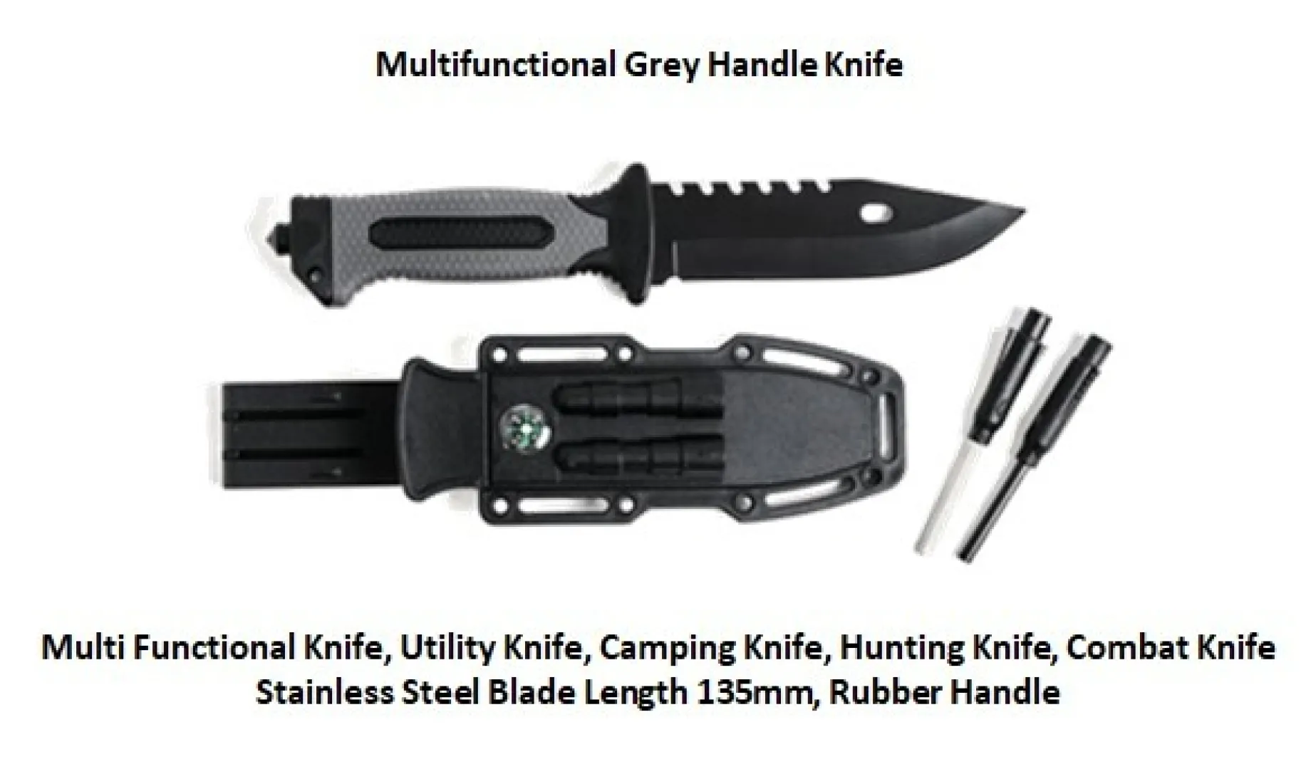 Multifunctional Grey Handle Knife | Outdoor Innovation