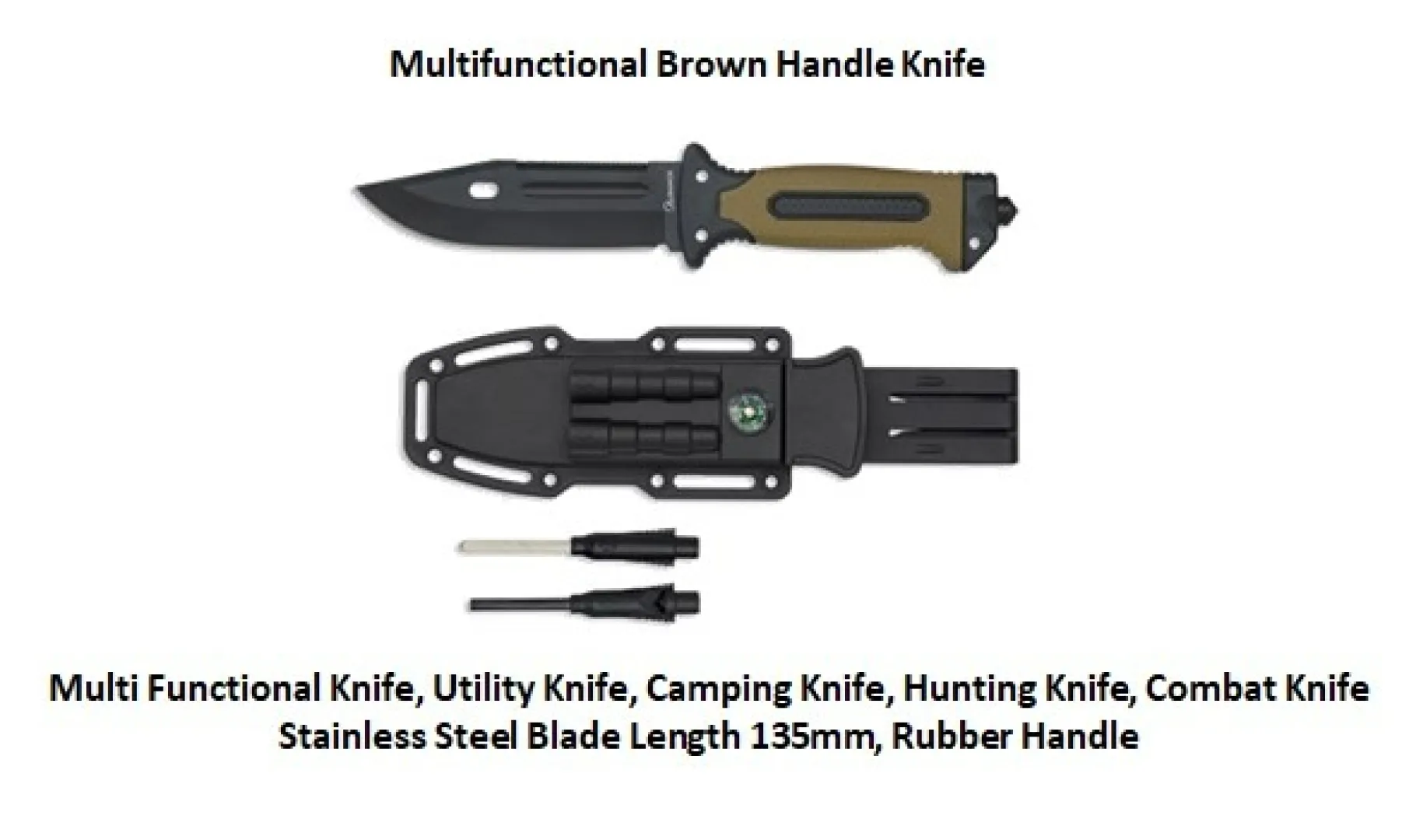 Multifunctional Brown Handle Knife | Outdoor Innovation