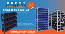 Complete storage systems: Long span racking with bins | Krost Shelving & Racking