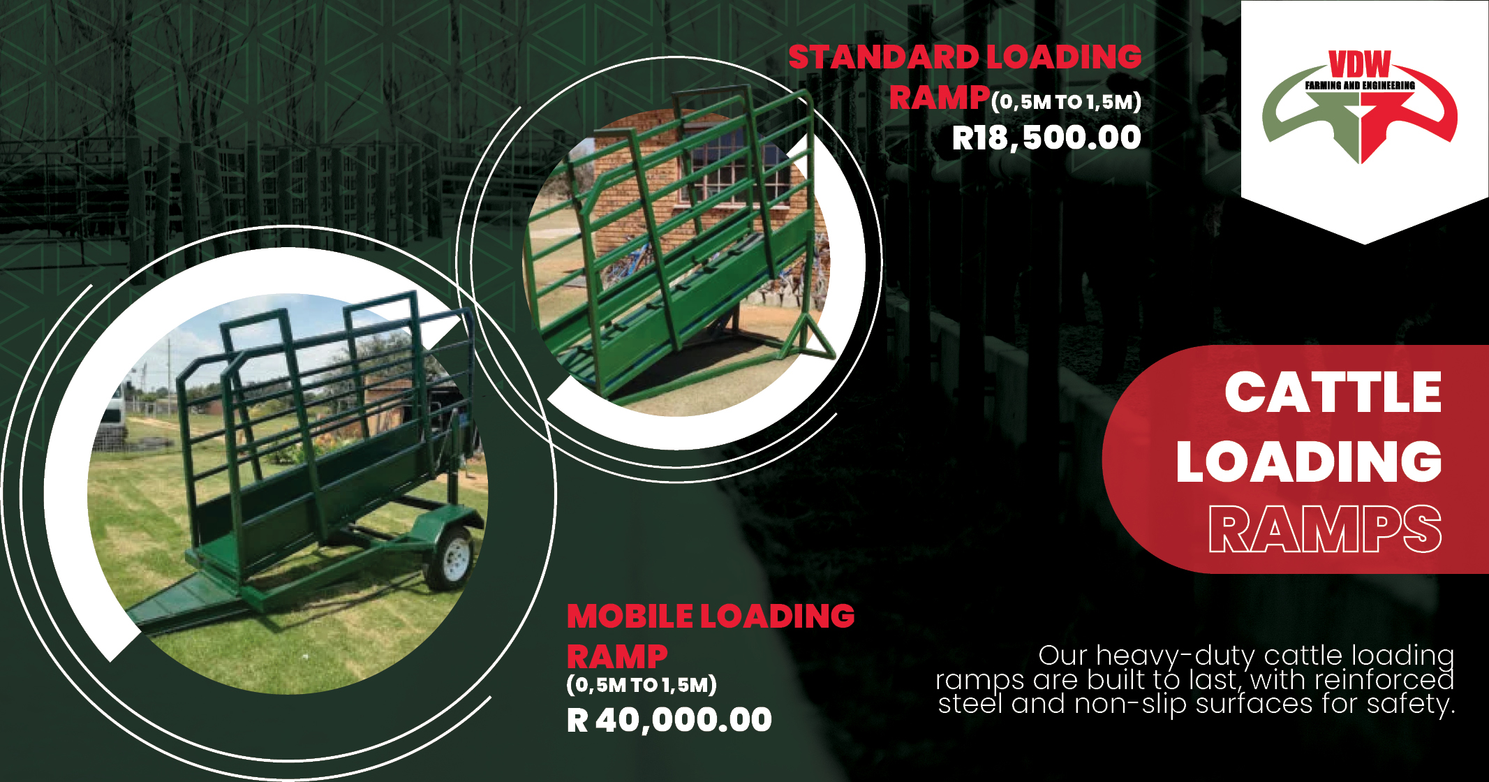 Cattle loading ramps | Standard Loading Ramp | Mobile Loading Ramp | VDW Engineering