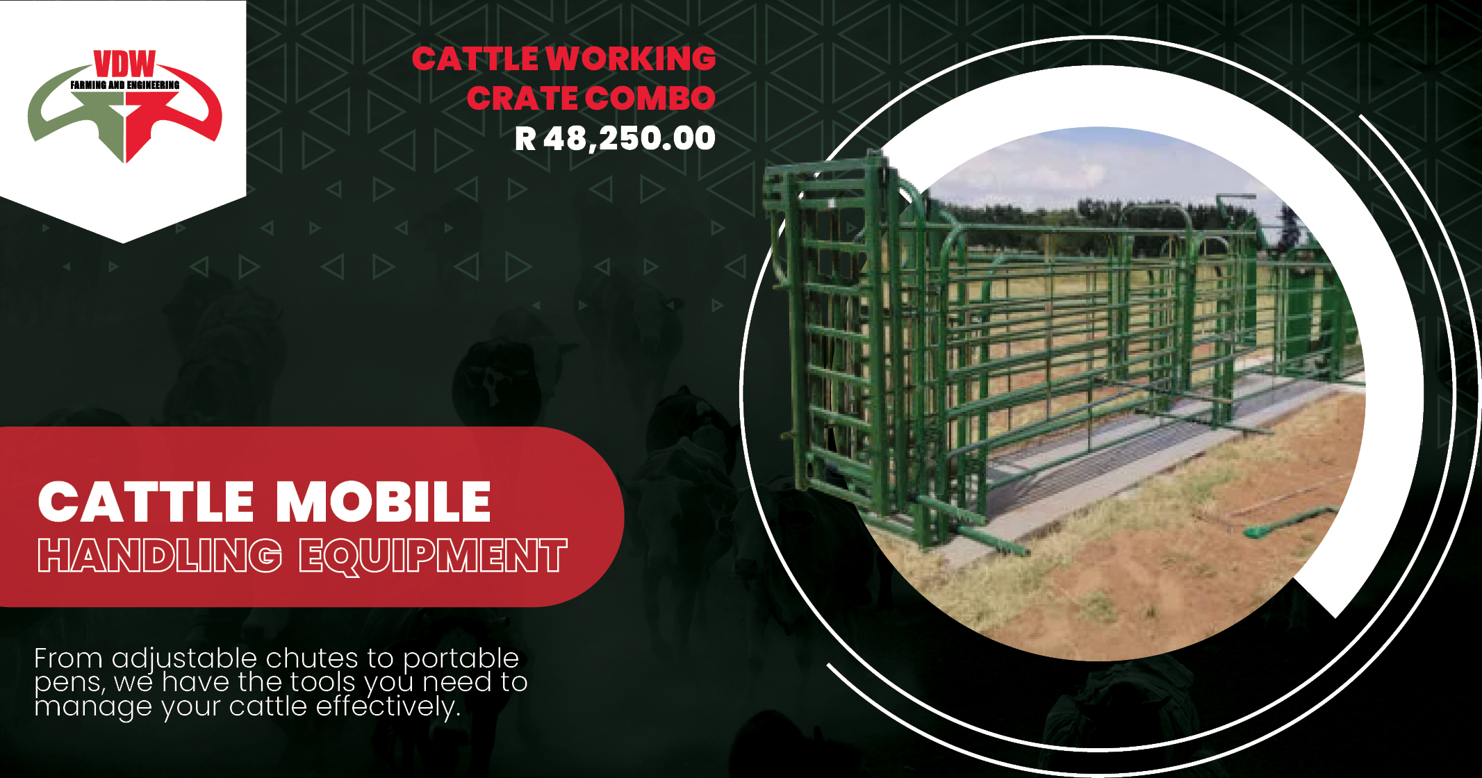 Cattle Handling Equipment: 2-Way Sorting Gate & Working Crate Combo | VDW Engineering