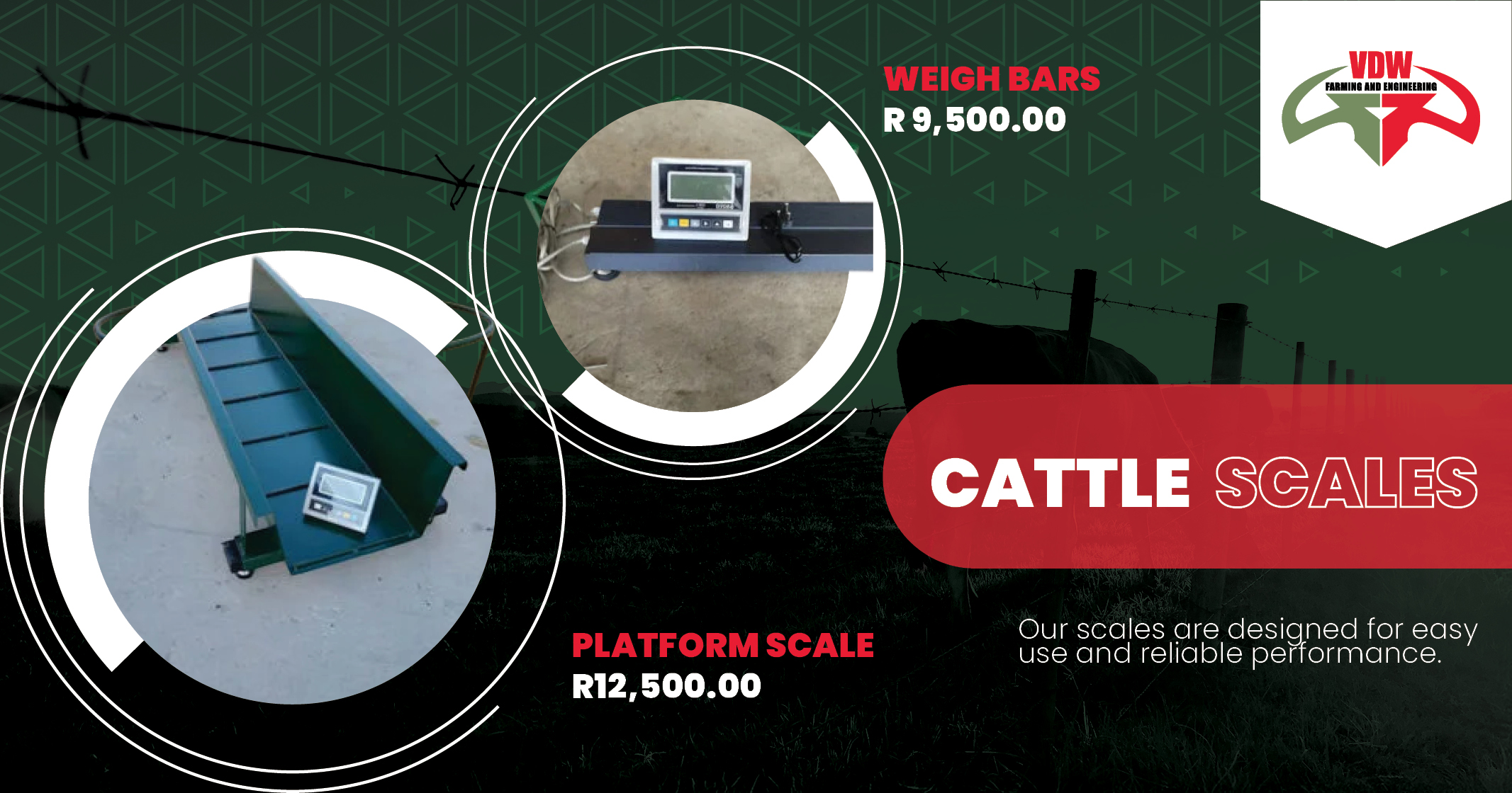 Cattle scales | Platform scale | Weigh bars | VDW Engineering