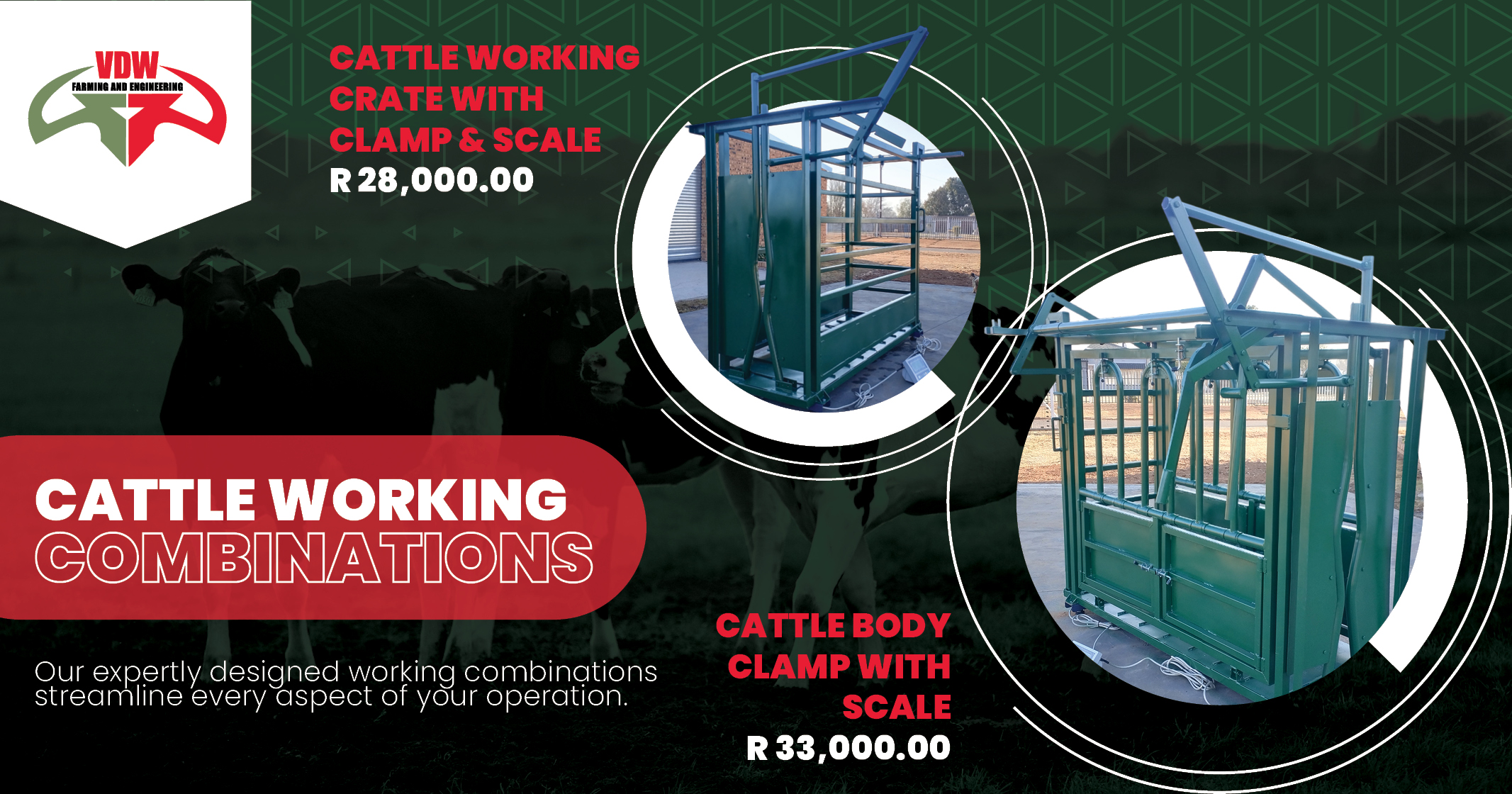 Cattle Working Combos: Mobile Crush, Neck Clamp & Body Clamp with Scale | VDW Engineering