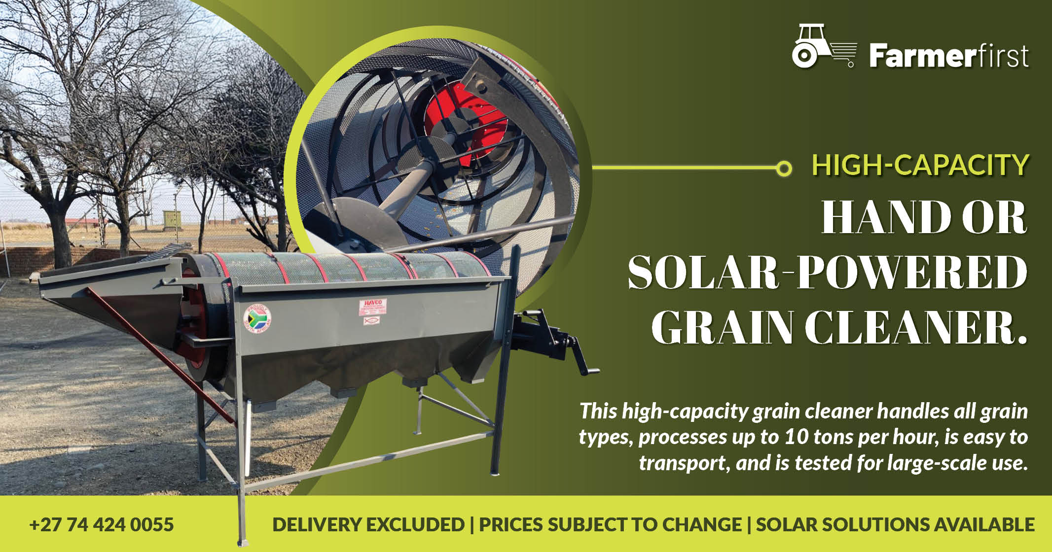 The High-capacity hand or solar-powered grain cleaner | FarmerFirst