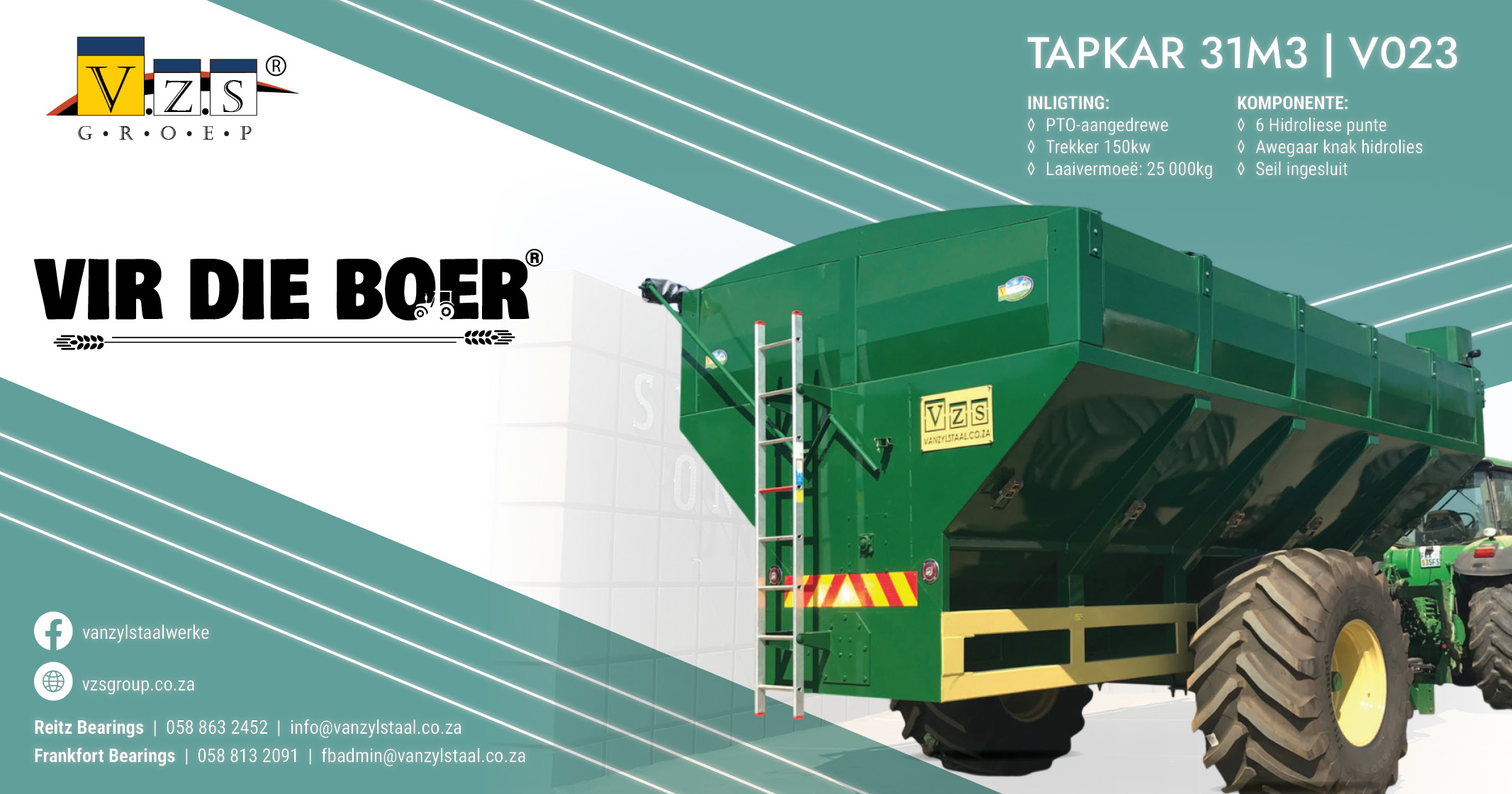 Tapkar 31m³ | Model V023 | Van Zyl Staalwerke