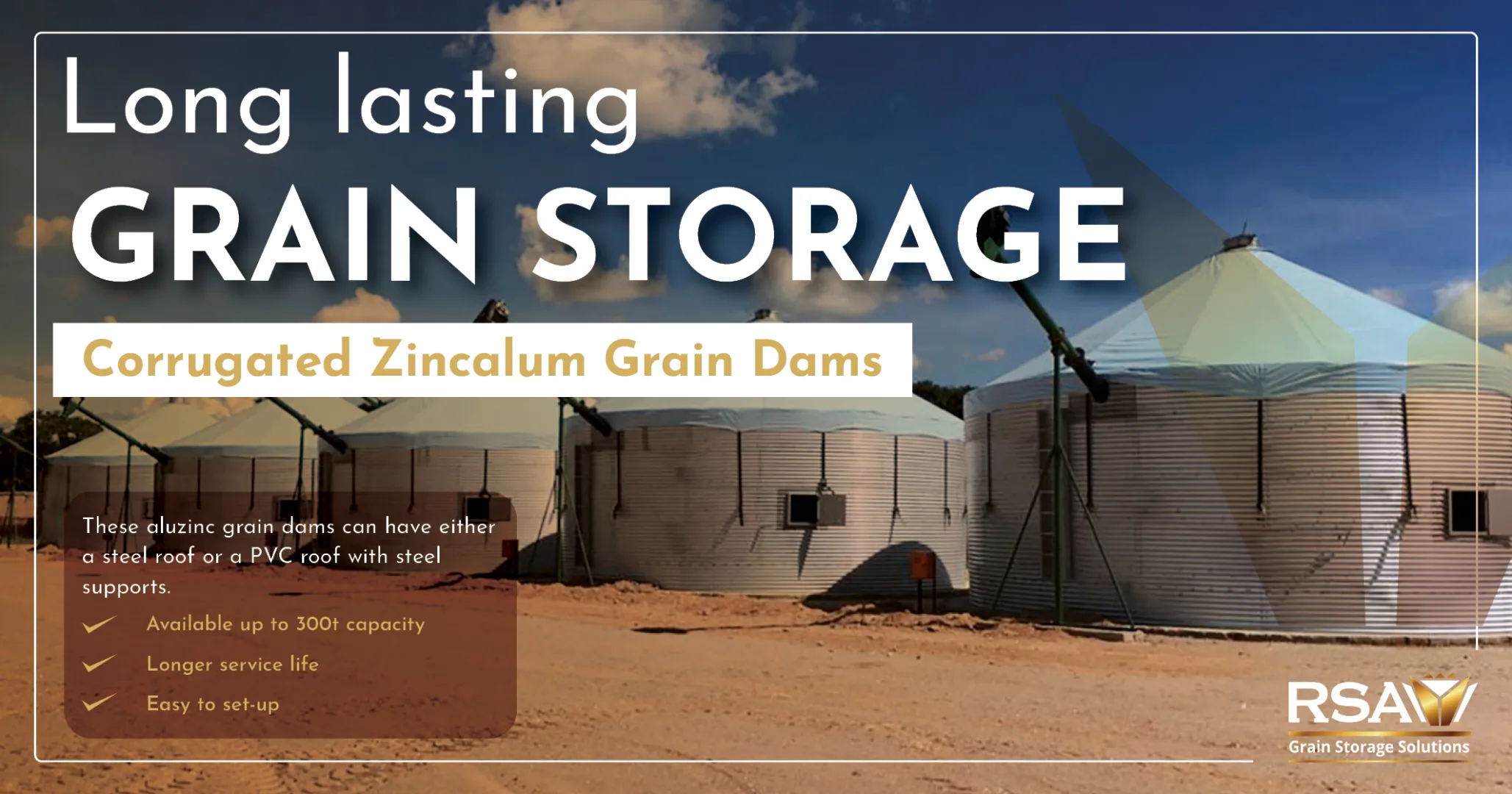Long lasting grain storage | Corrugated zincalum grain dams | RSA Grain Storage Solutions