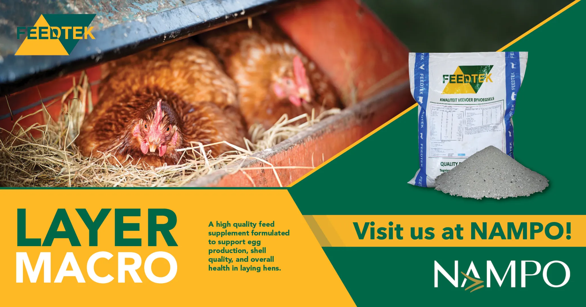 Feedtek Animal Feed Solutions at NAMPO | Precision layer nutrition starts with Layer Macro