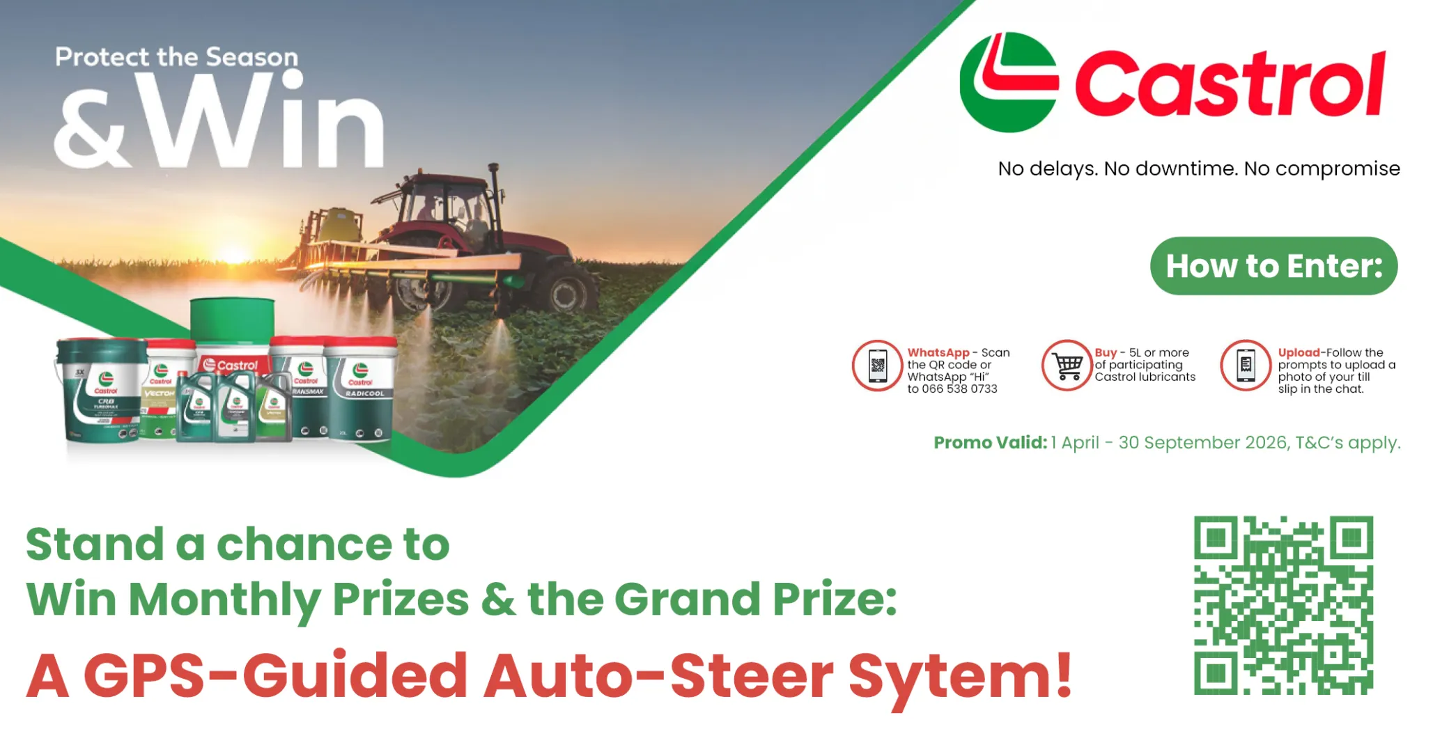 Protect the season &amp; win! Stand a chance to win a GPS-guided auto-steer system with Castrol