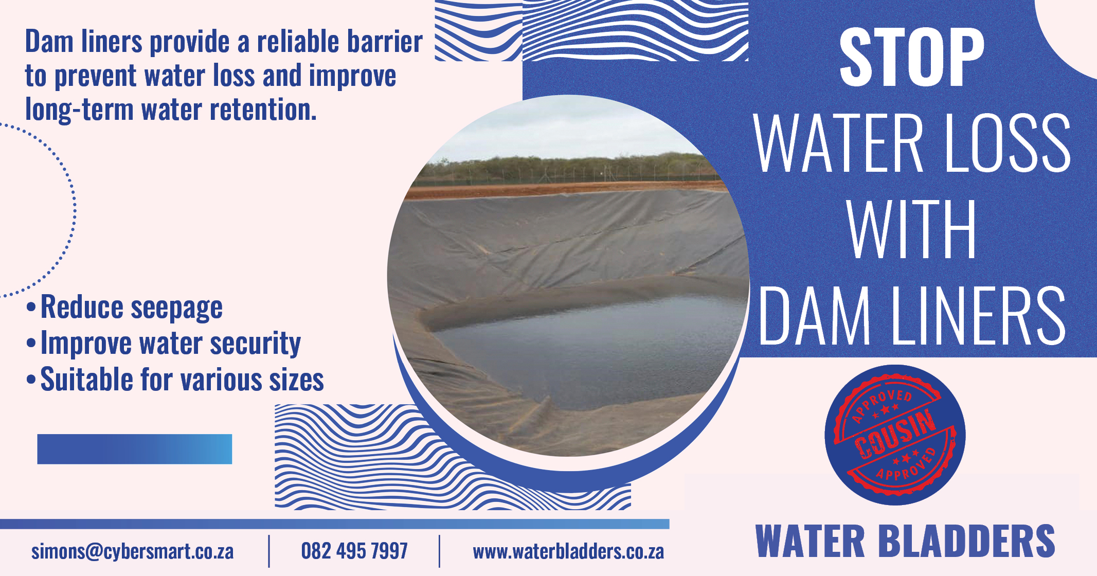 Save every drop: Stop water loss in its tracks with dam liners | Water Bladders