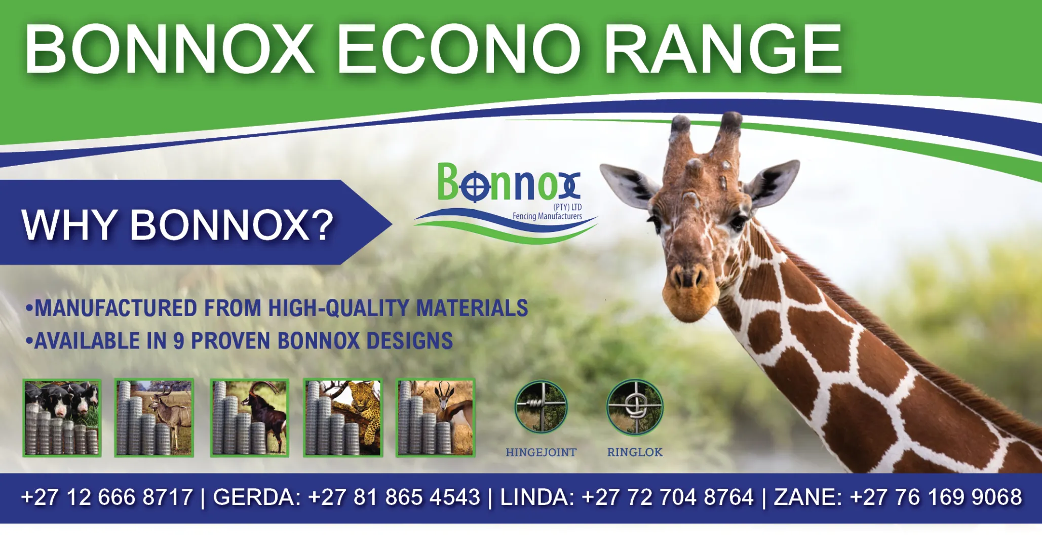Manufacturers of world class game &amp; livestock fencing | Econo range | Bonnox (PTY) LTD