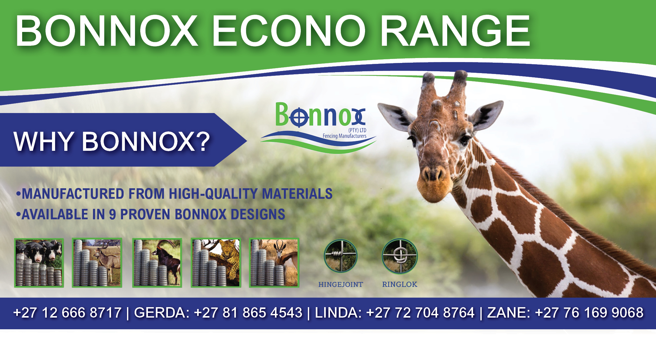 Manufacturers of world class game & livestock fencing | Econo range | Bonnox (PTY) LTD