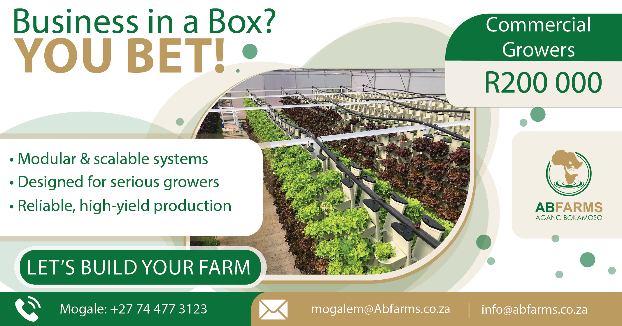 Your farm, your future: Scalable hydroponic solutions for commercial growers | AB Farms