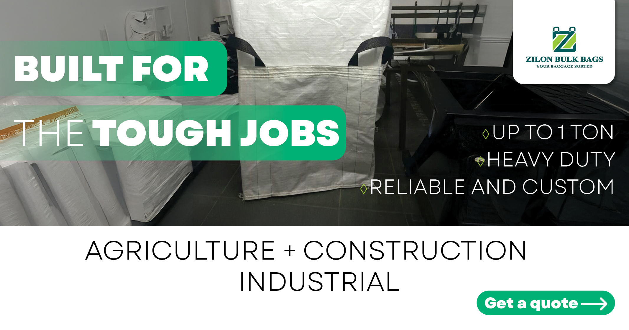 Built for the tough jobs: Zilon custom bulk bags | Zilon Bulk Bags