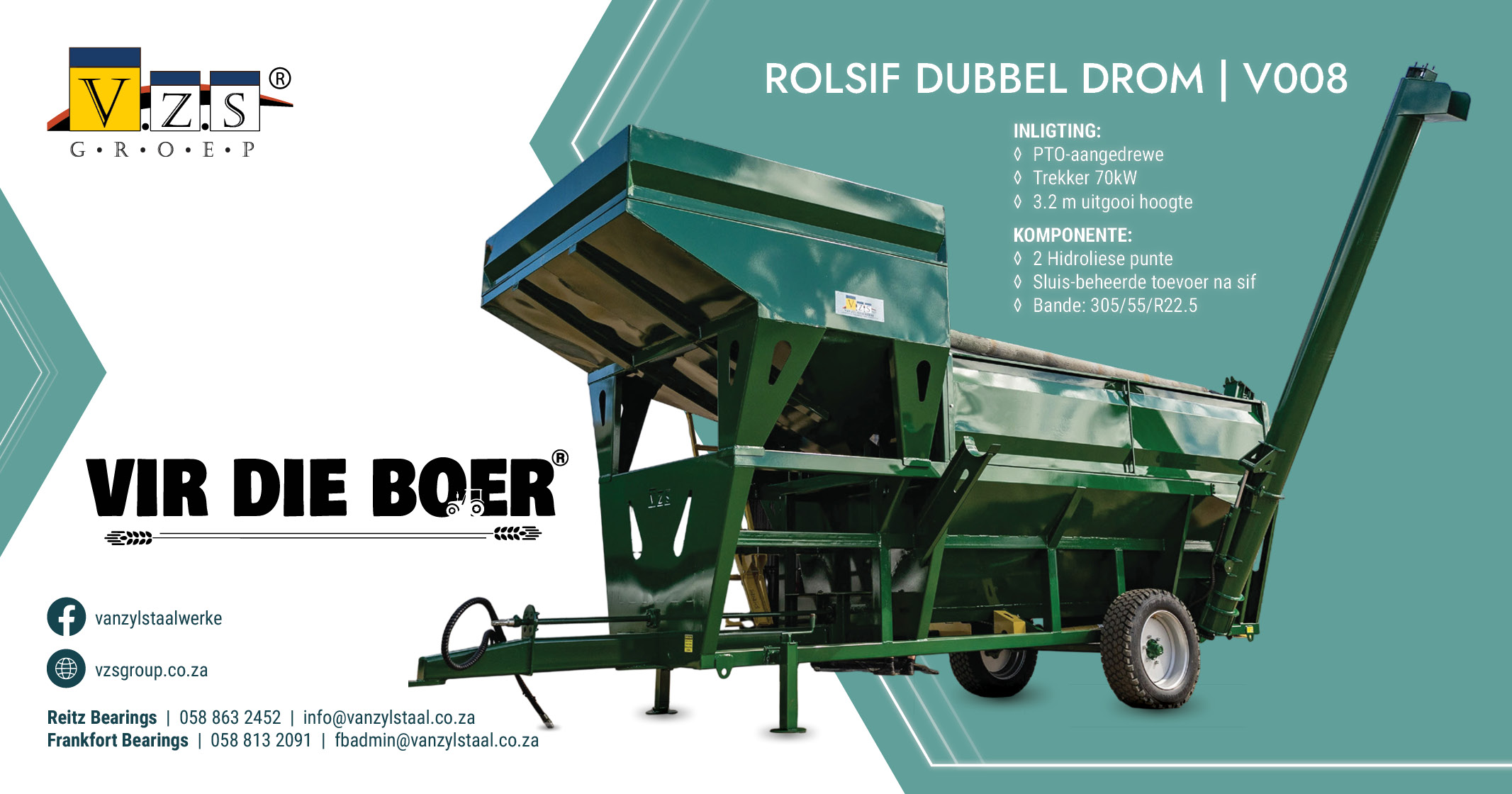 Rolsif Dubbel Drom | Model V008 | Van Zyl Staalwerke