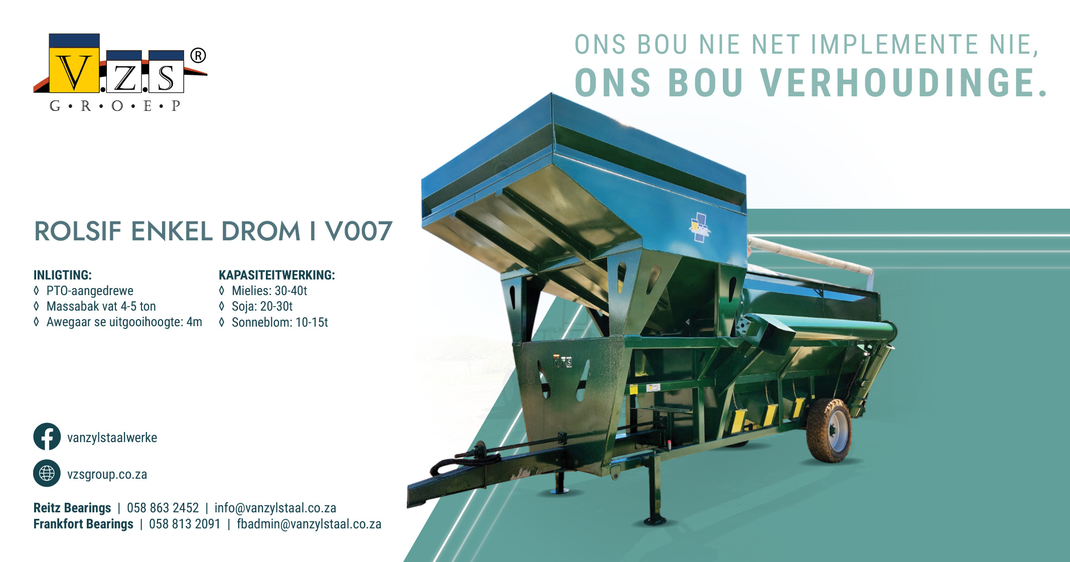 Rolsif Enkel Drom | Model V007 | Van Zyl Staalwerke