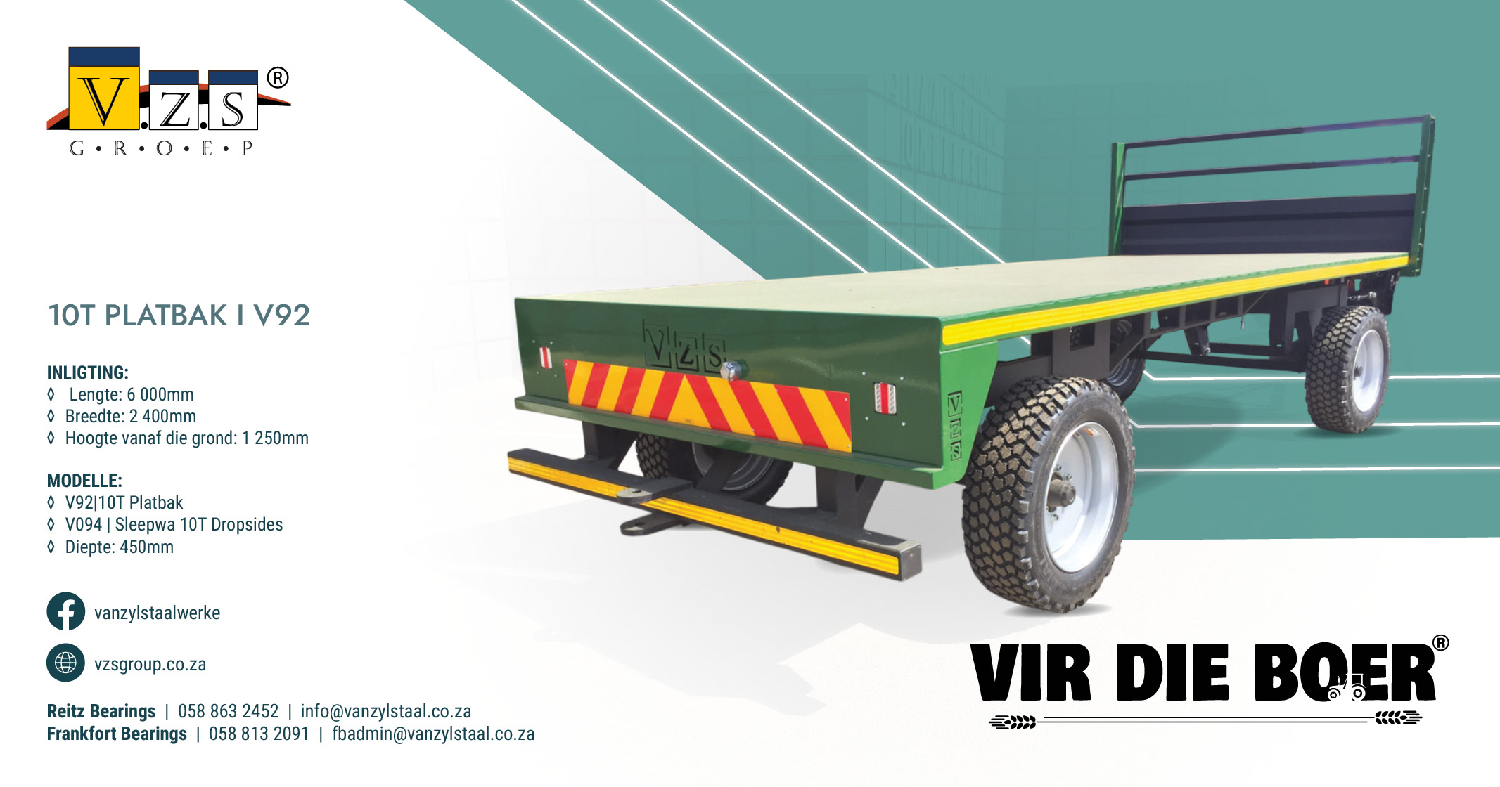 10 Ton Platbak | Model V92 | Van Zyl Staalwerke