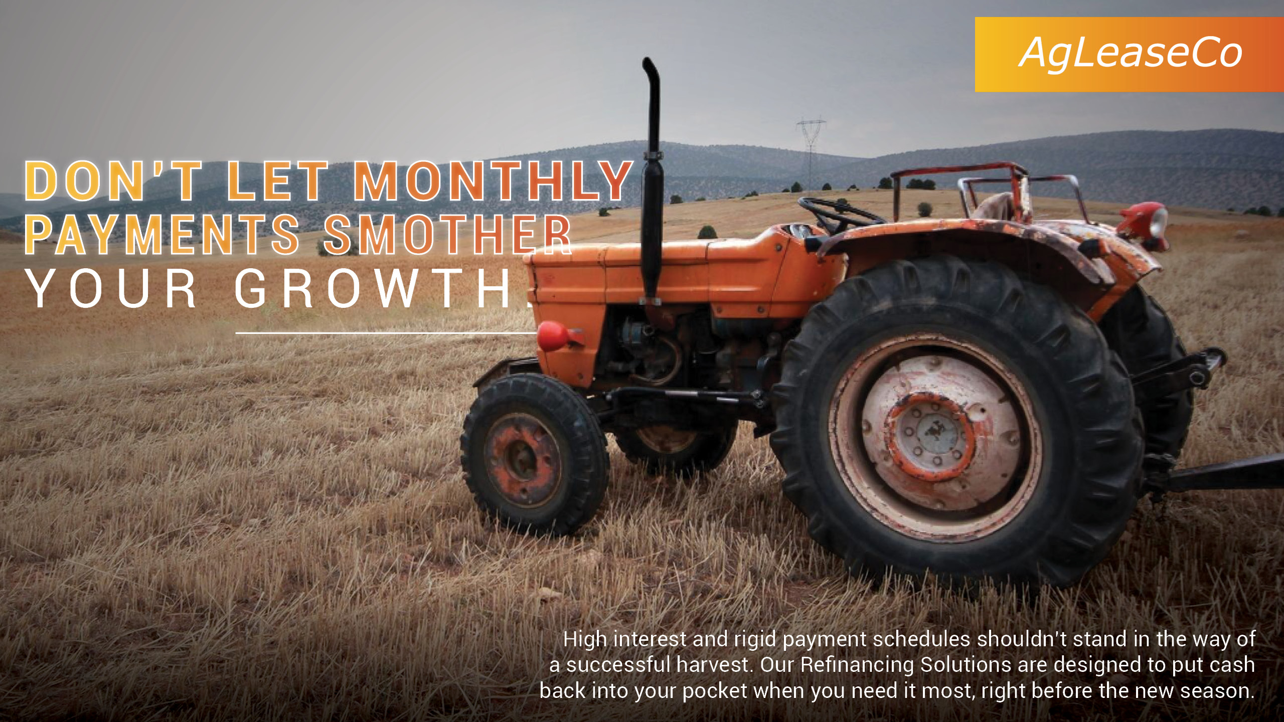 Refinancing solutions: Power your season with AgLeaseCo