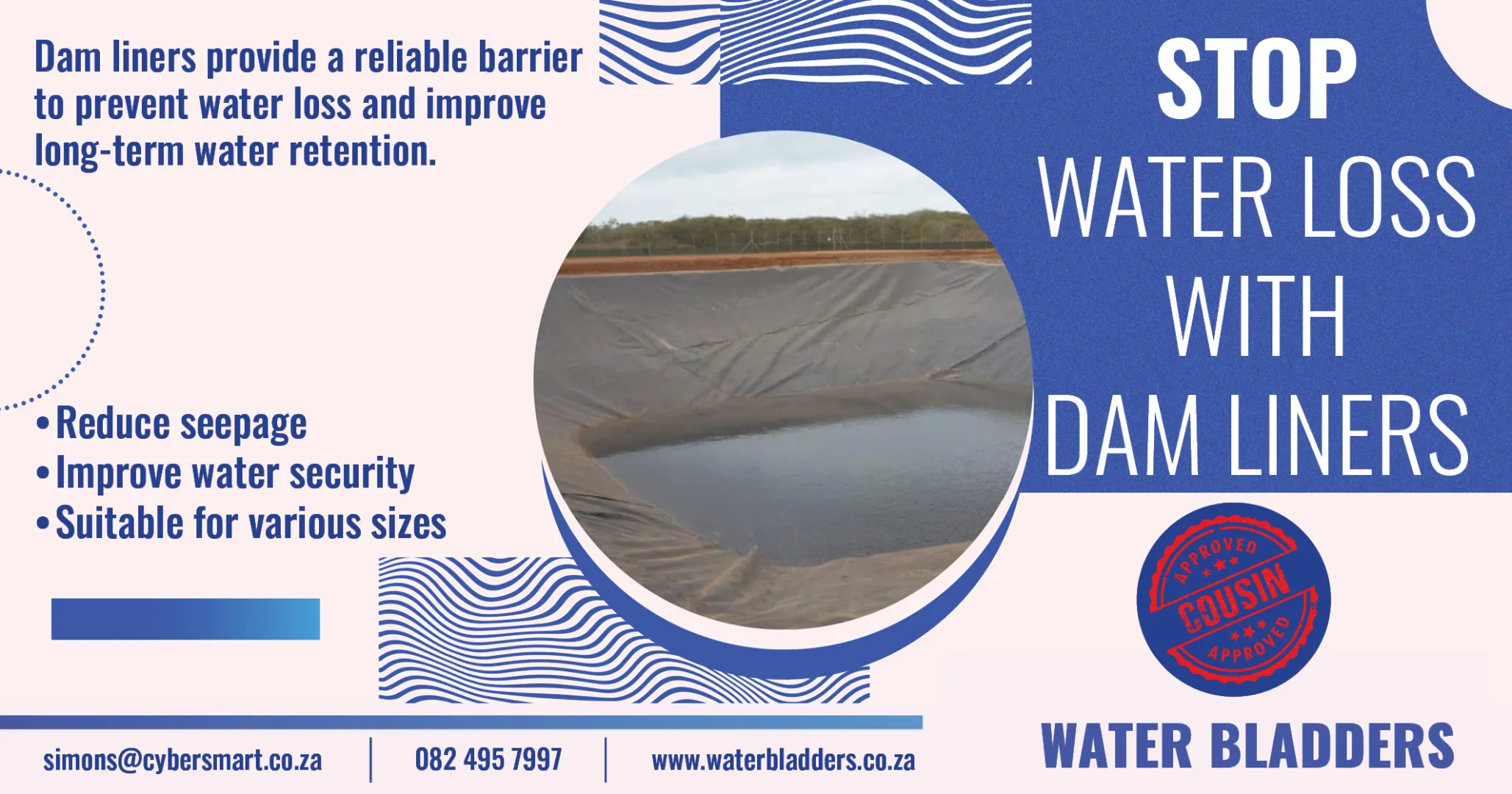 Save every drop: Stop water loss in its tracks with dam liners | Water Bladders