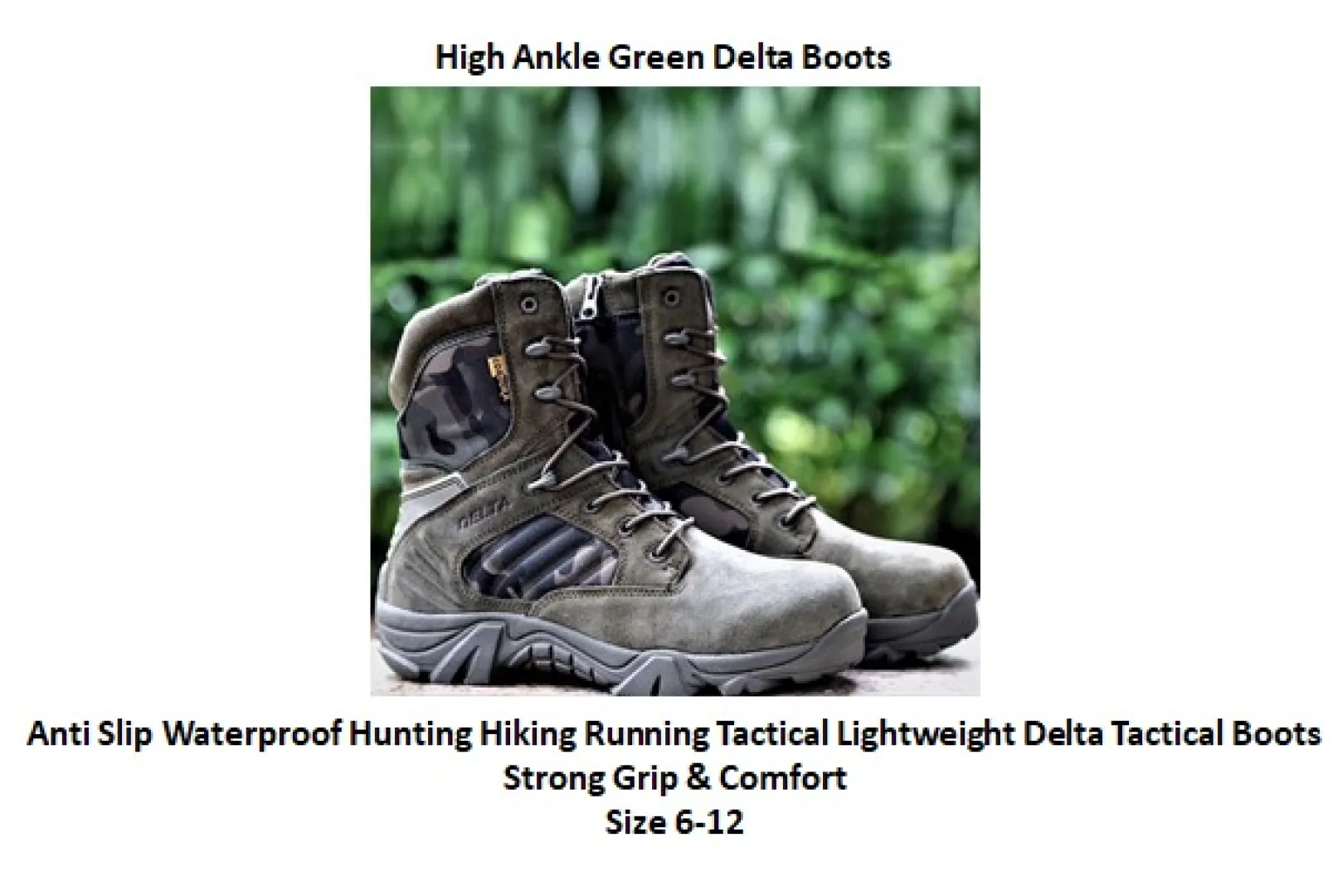 Sizes 6 to 12 | High Ankle Green Delta Boots | Outdoor Innovation