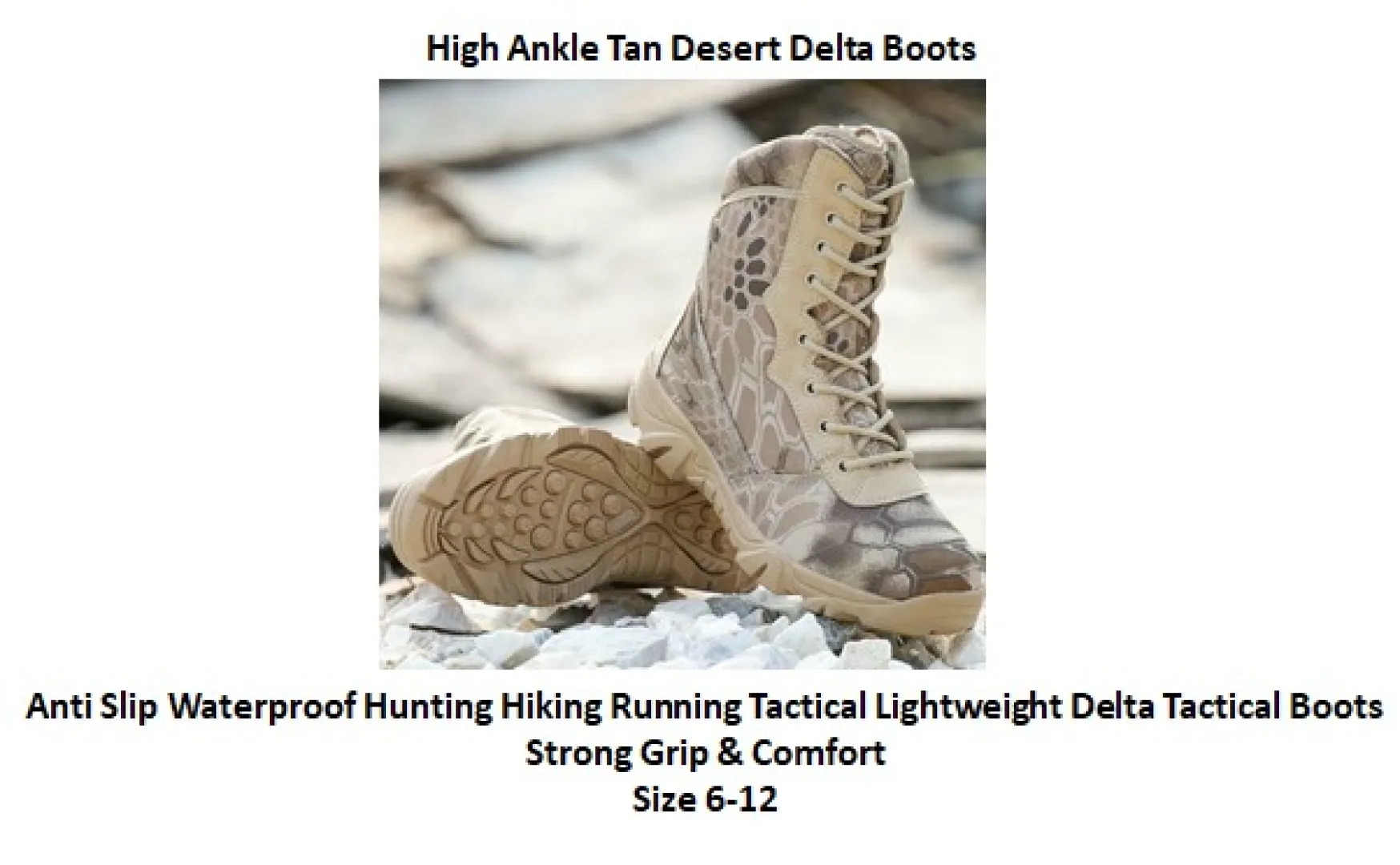 Sizes 6 to 12 | High Ankle Tan Desert Delta Boots | Outdoor Innovation