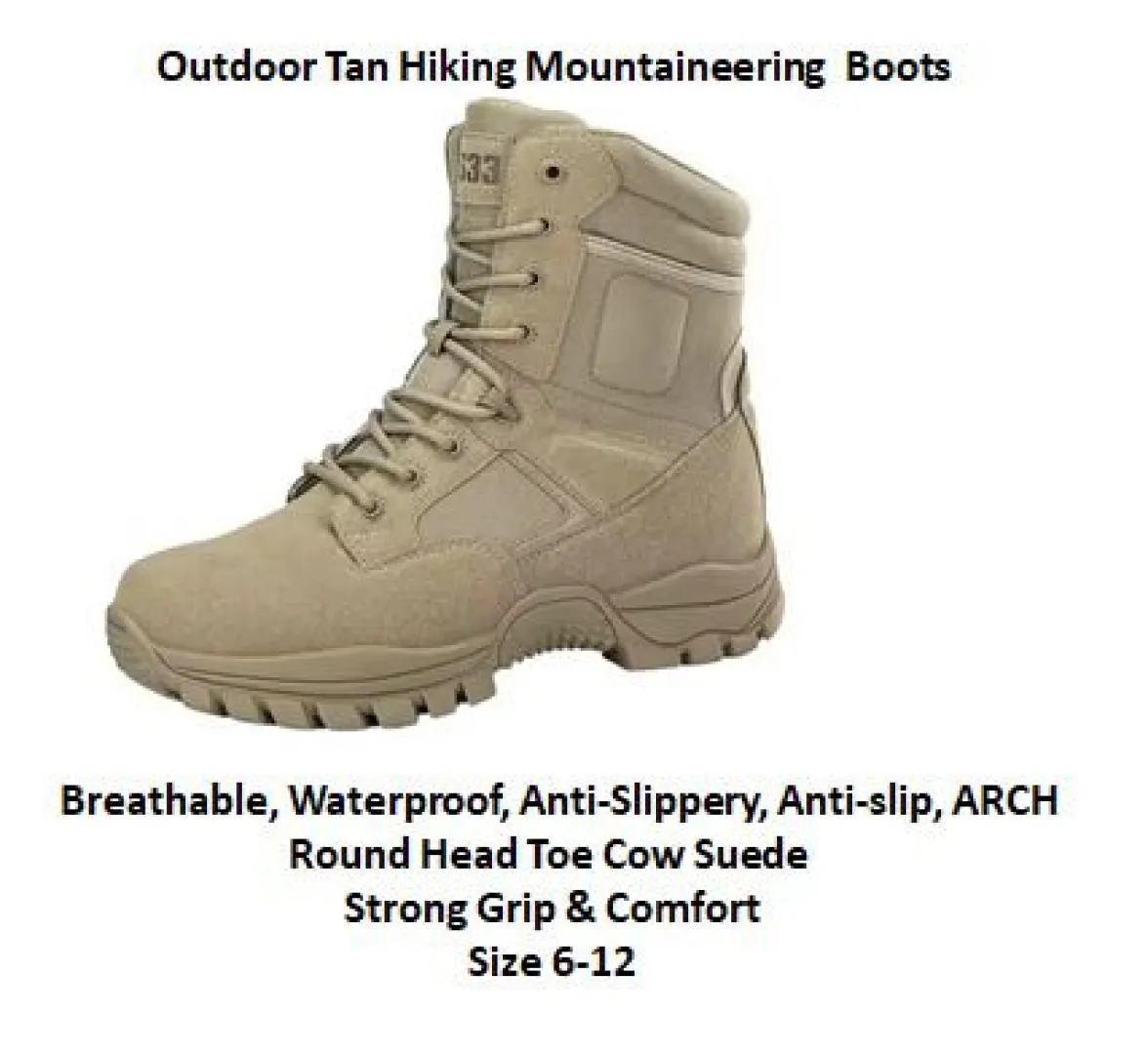 Sizes 6 to 12 | Outdoor Tan Hiking Mountaineering Boots | Outdoor Innovation