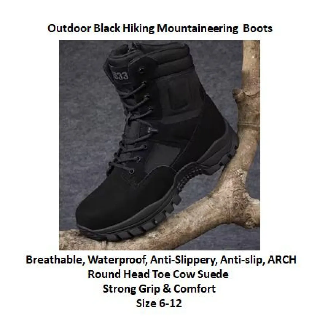 Size 6 to 12 | Outdoor Black Hiking Mountaineering Boots | Outdoor Innovation
