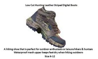 Size 6 to 12 | Low Cut Hunting Leather Striped Digital Boots | Outdoor Innovation